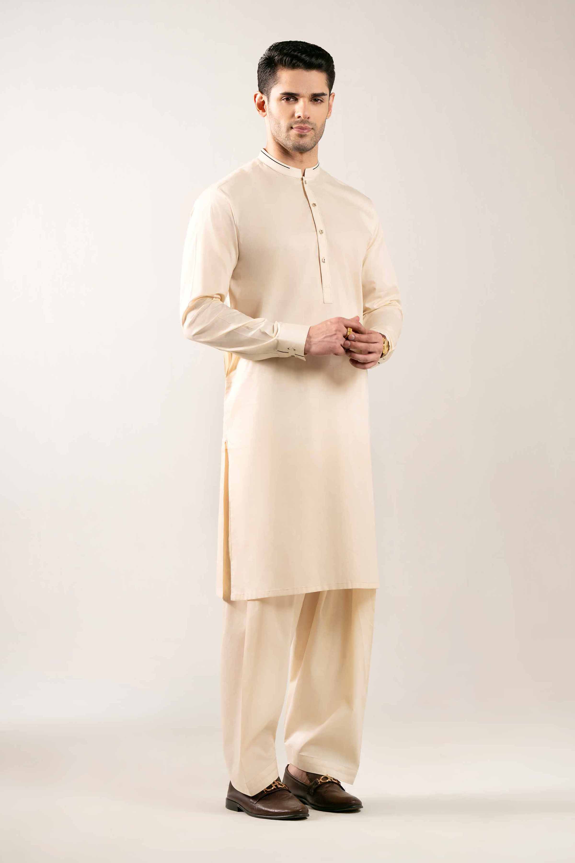 2 Piece - Naqsh Suit - 42508116 Beige Cotton 2PC Non-Embroidered Nishat Australia