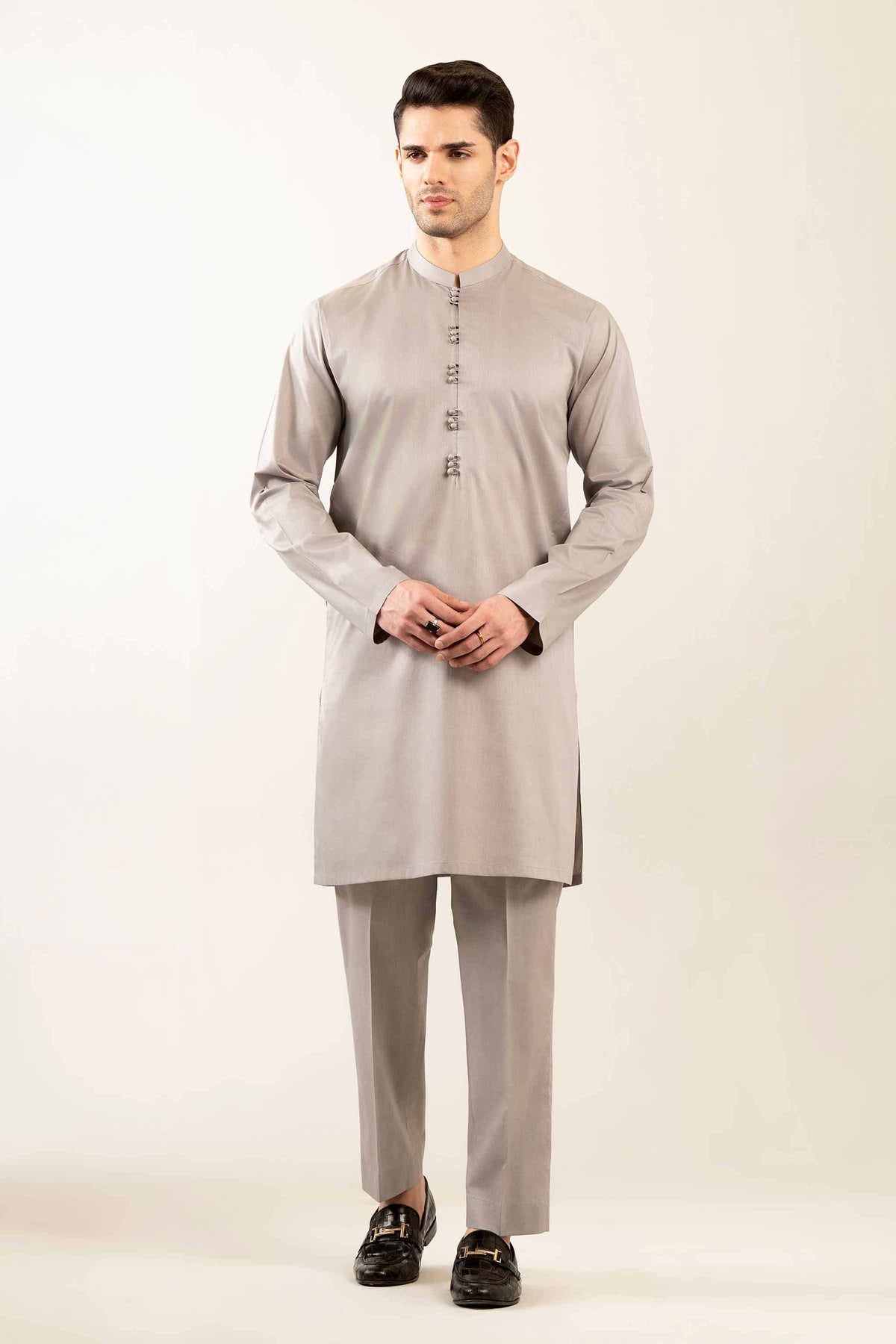 2 Piece - Naqsh Suit -  42508118 Grey Cotton 2PC Non-Embroidered Nishat Australia