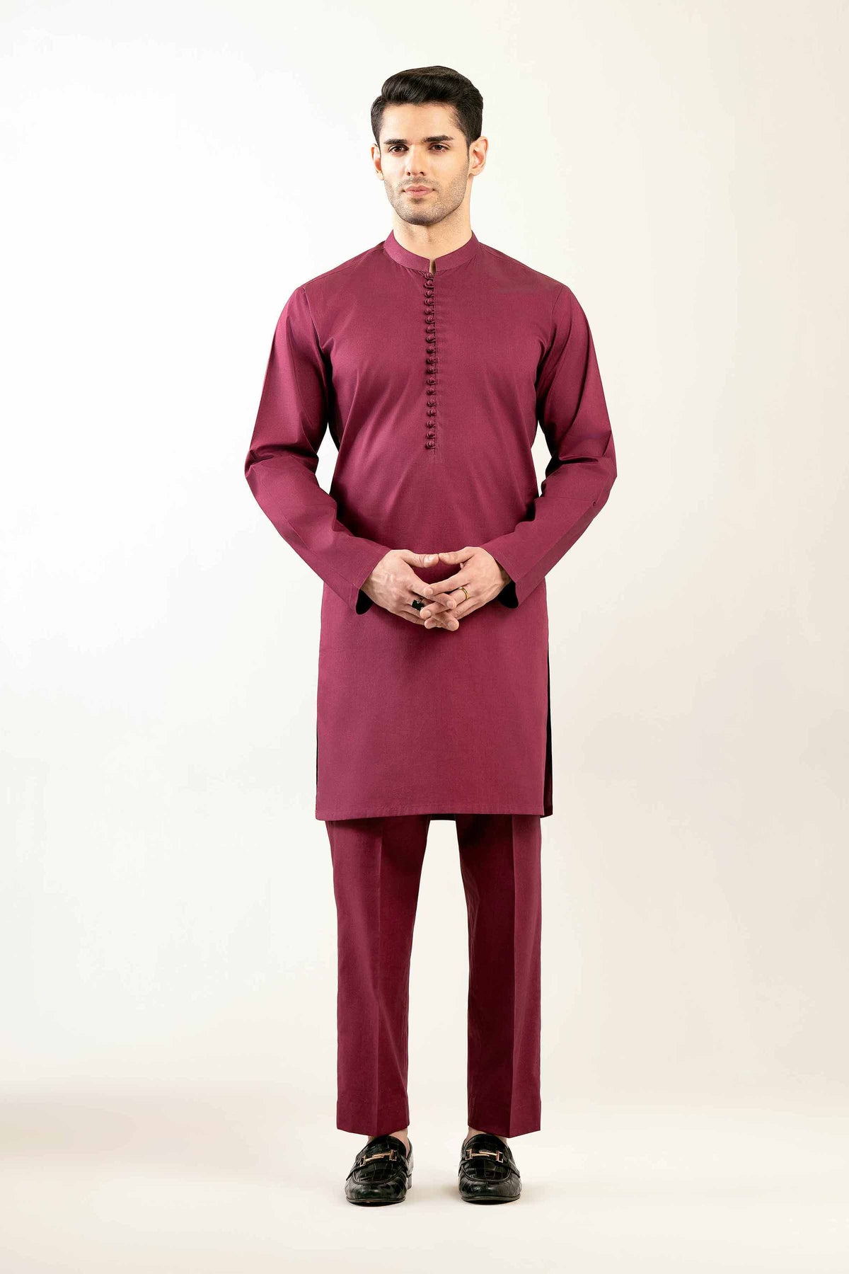 2 Piece - Naqsh Suit -  42508150 Maroon Cotton 2PC Non-Embroidered Nishat Australia