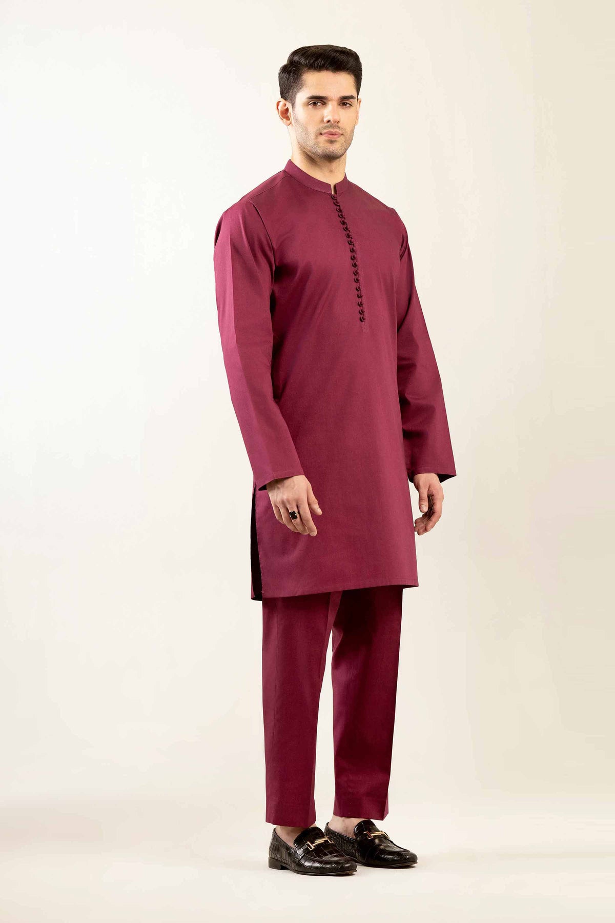 2 Piece - Naqsh Suit -  42508150 Maroon Cotton 2PC Non-Embroidered Nishat Australia