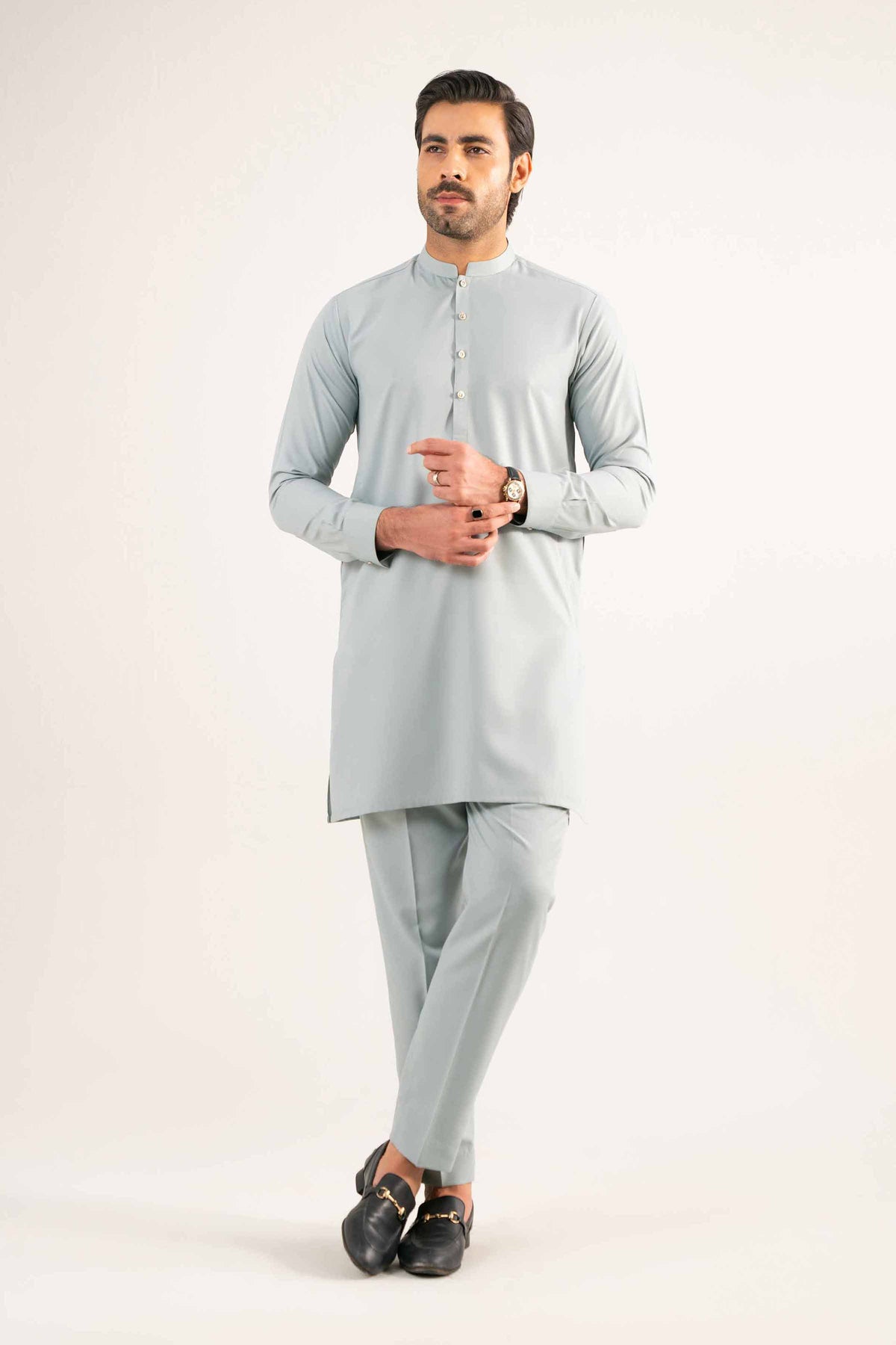 2 Piece - Naqsh Suit - 42508179 Grey Wash & Wear 2PC Non-Embroidered Nishat Australia
