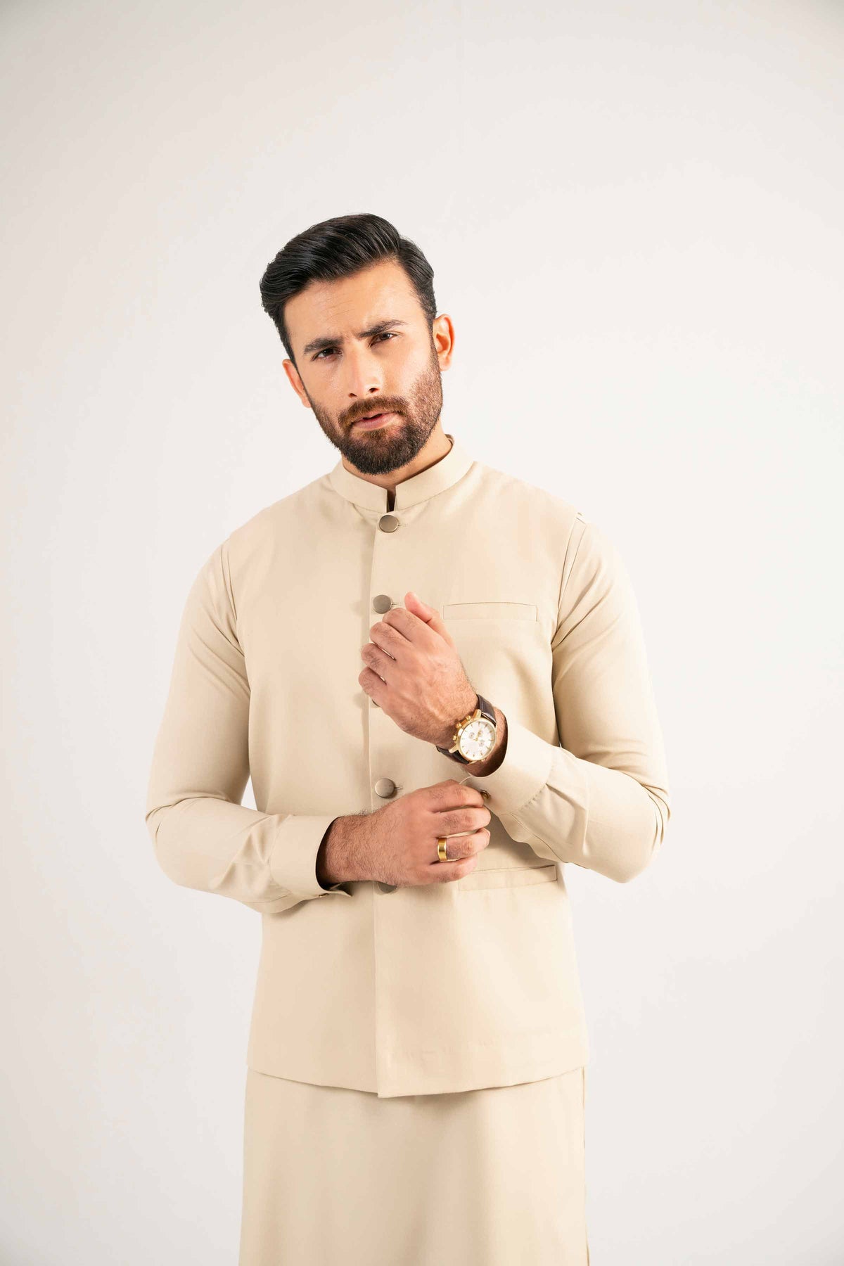 2 Piece - Naqsh Suit - 42508180 Beige Wash & Wear 2PC Non-Embroidered Nishat Australia