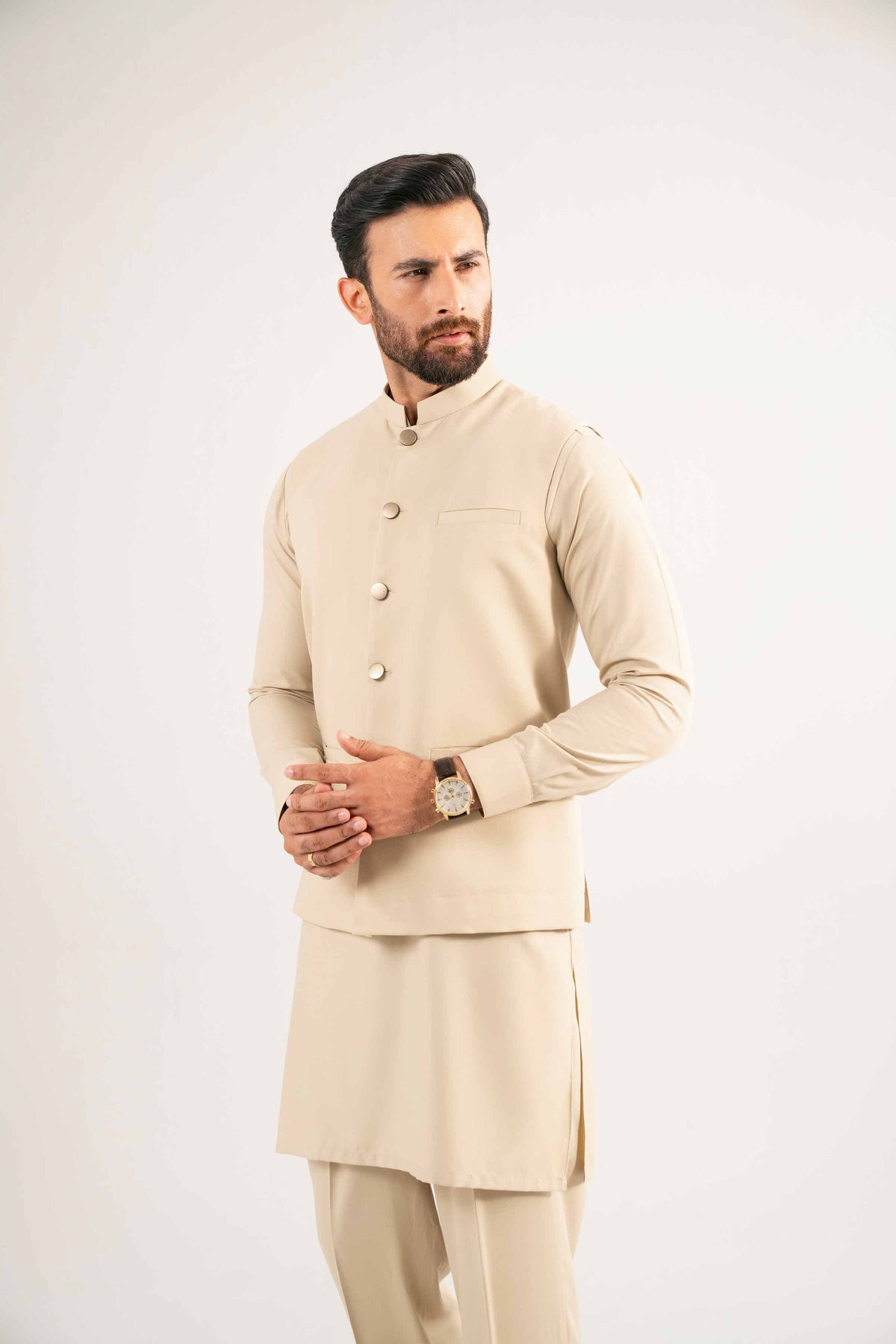 2 Piece - Naqsh Suit - 42508180 Beige Wash & Wear 2PC Non-Embroidered Nishat Australia