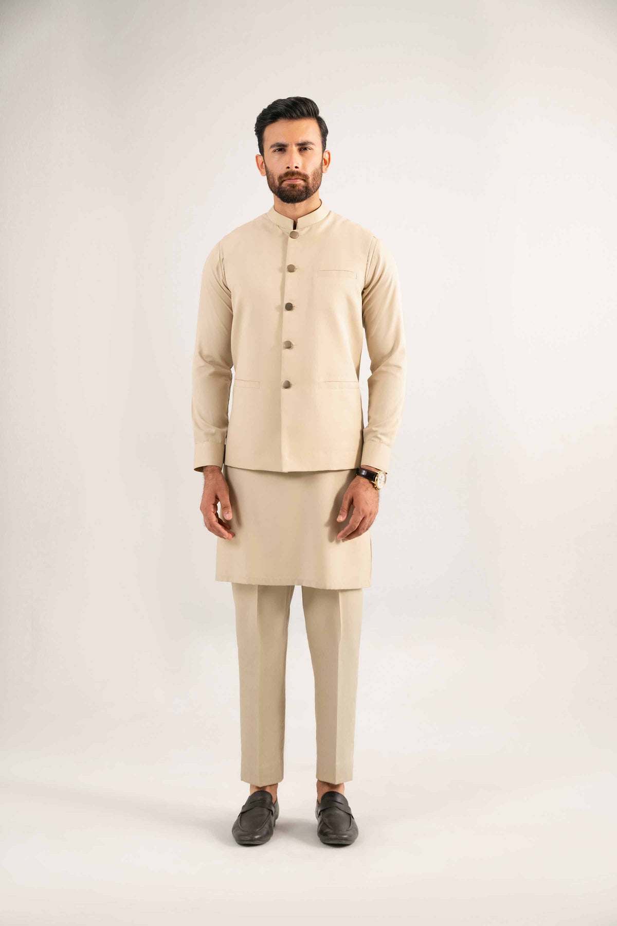2 Piece - Naqsh Suit - 42508180 Beige Wash & Wear 2PC Non-Embroidered Nishat Australia