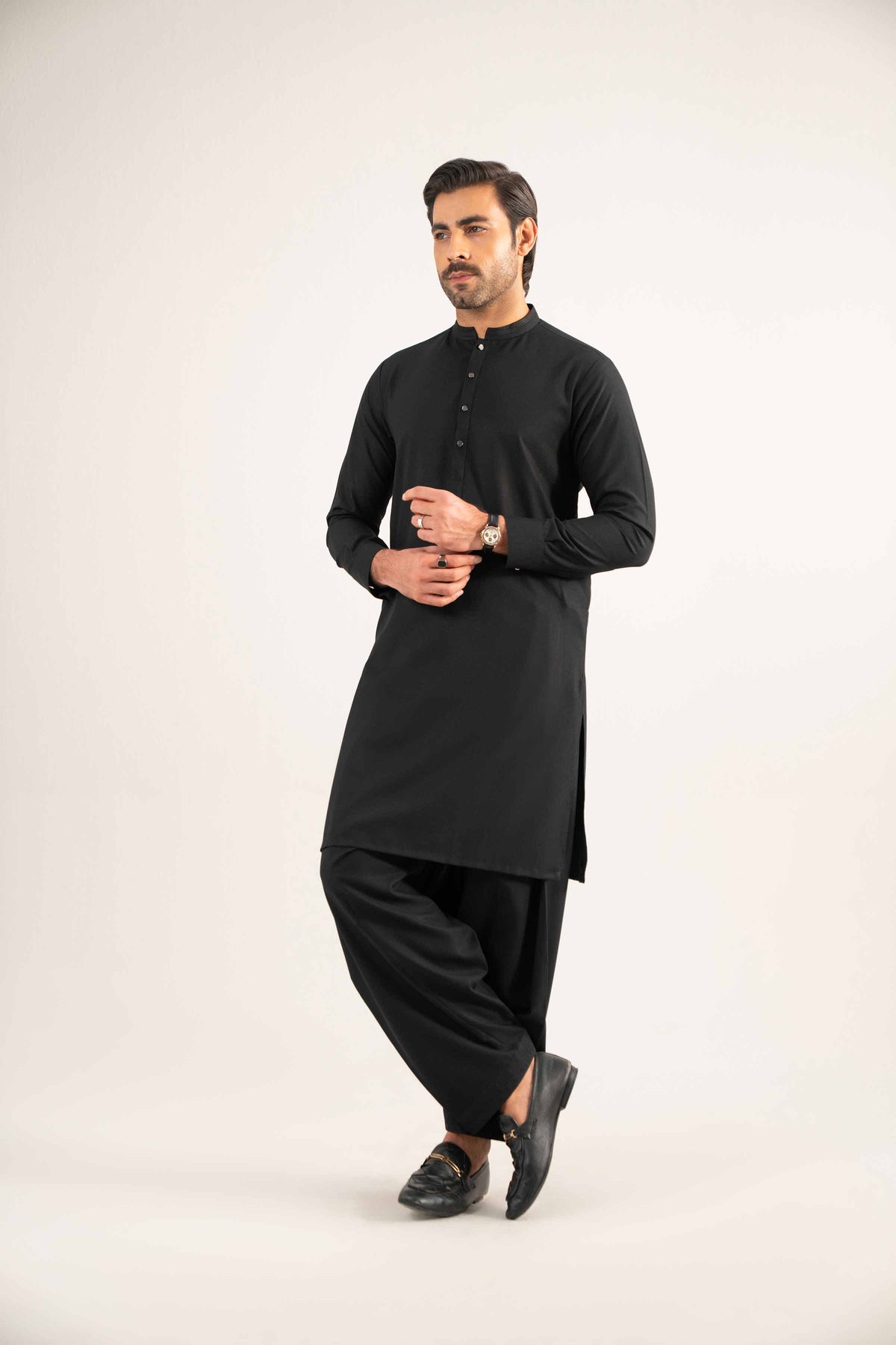 2 Piece - Naqsh Suit - 42508182 Black Wash & Wear 2PC Non-Embroidered Nishat Australia