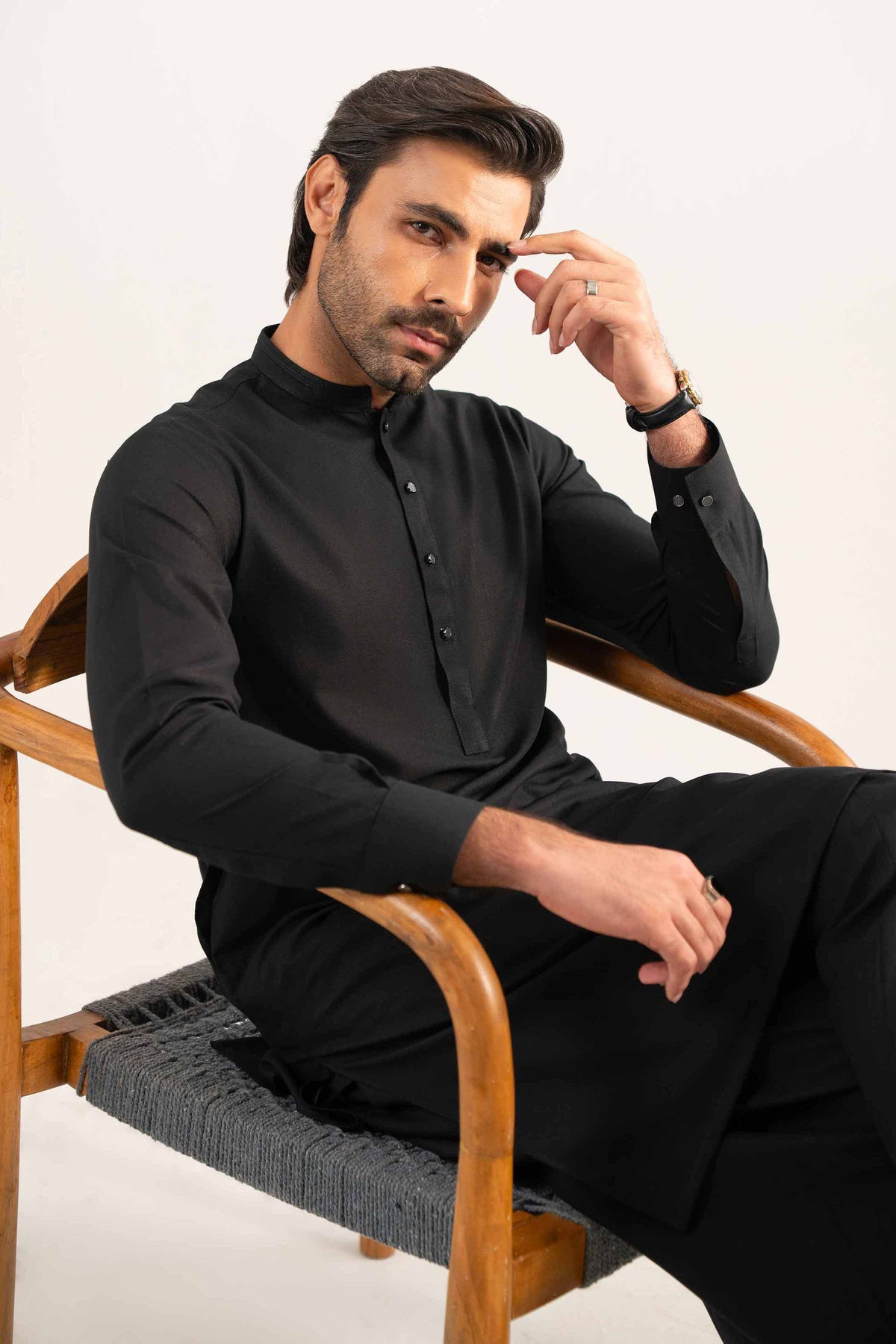 2 Piece - Naqsh Suit - 42508182 Black Wash & Wear 2PC Non-Embroidered Nishat Australia