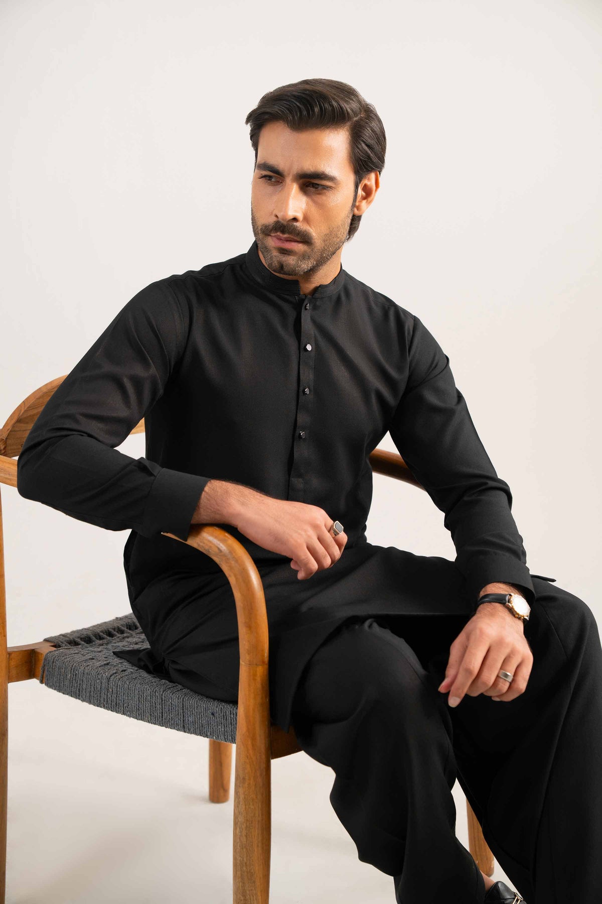 2 Piece - Naqsh Suit - 42508182 Black Wash & Wear 2PC Non-Embroidered Nishat Australia