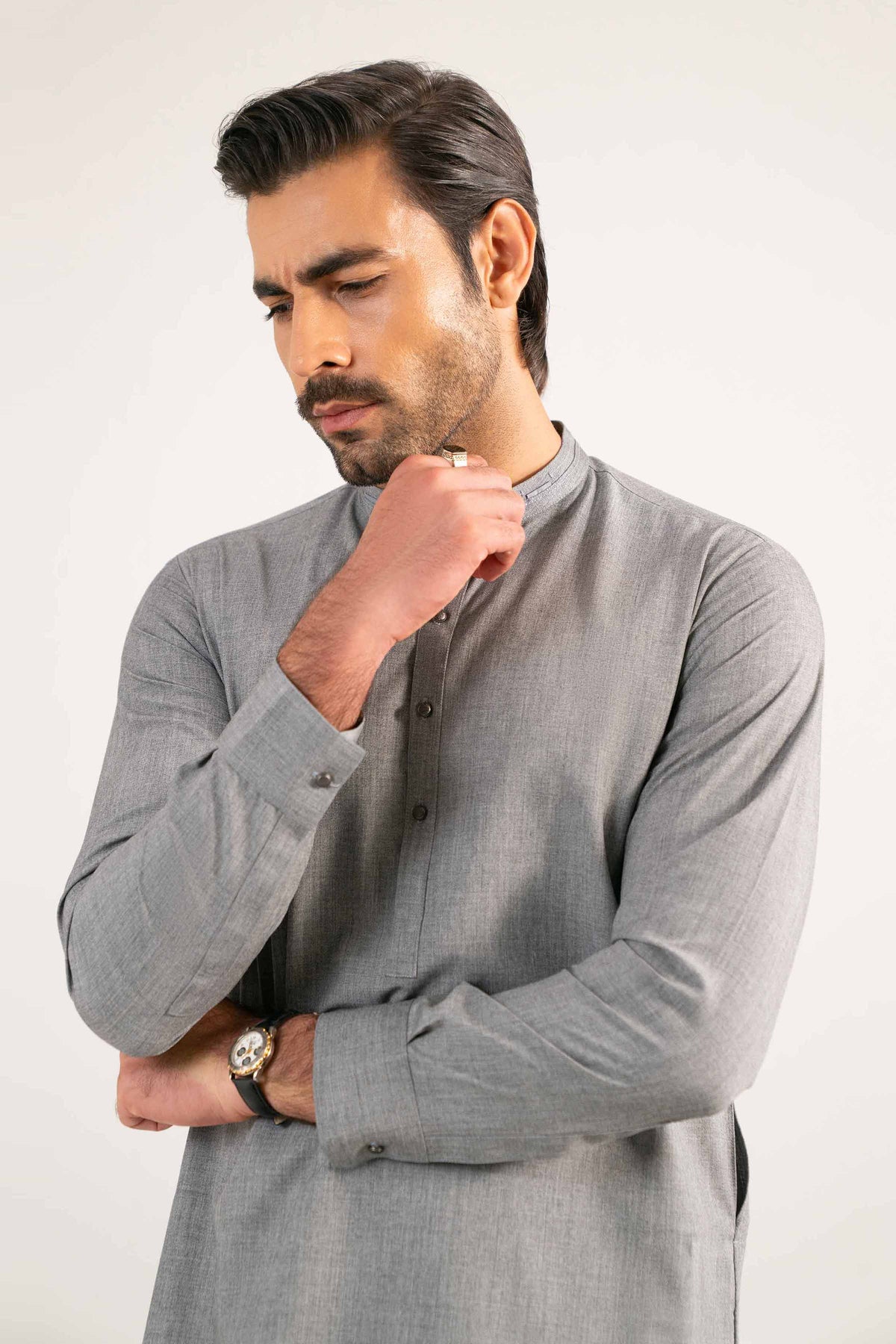 2 Piece - Naqsh Suit - 42508184 Grey Wash & Wear 2PC Non-Embroidered Nishat Australia