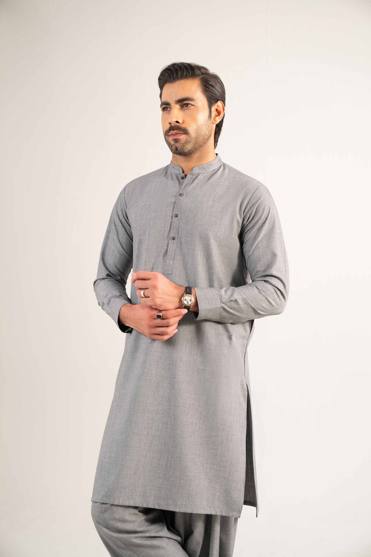 2 Piece - Naqsh Suit - 42508184 Grey Wash & Wear 2PC Non-Embroidered Nishat Australia