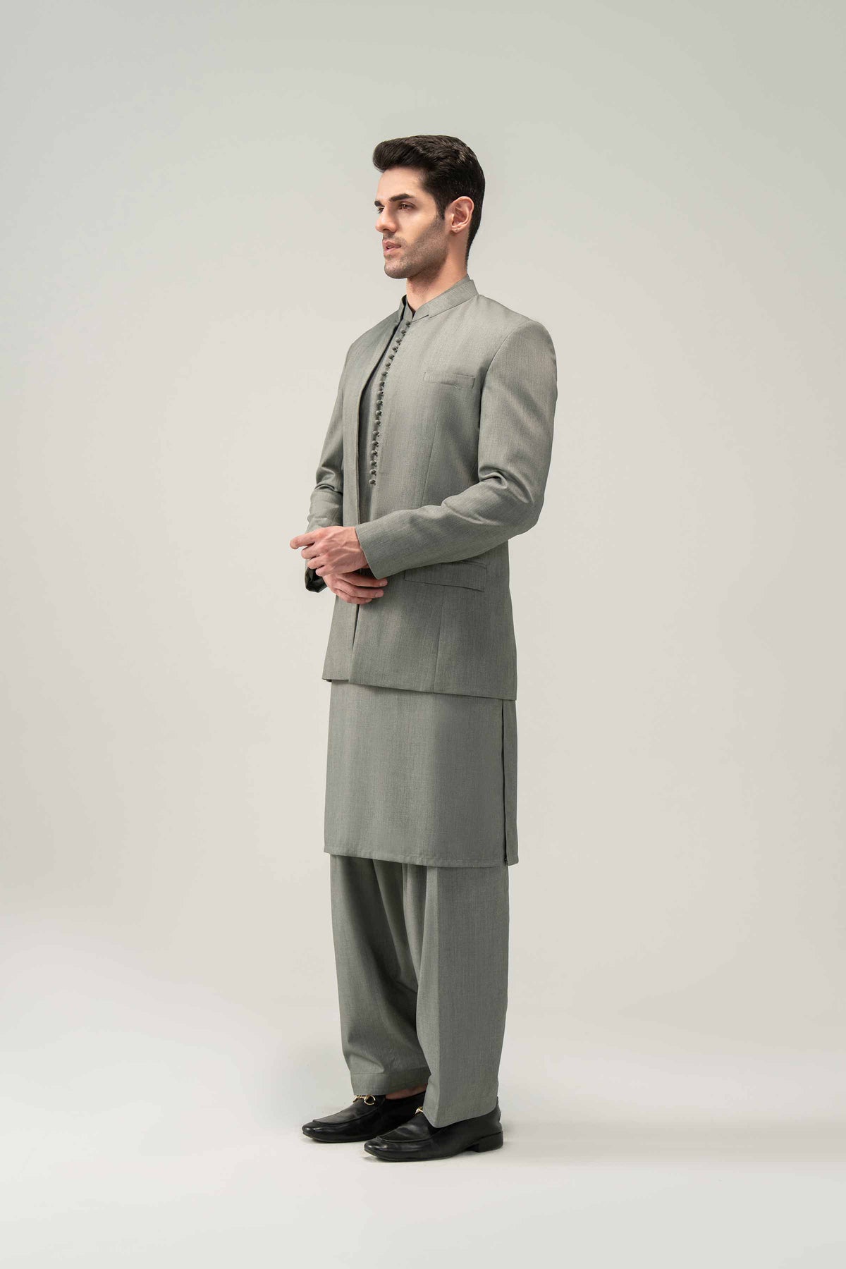 2 Piece - Naqsh Suit - 42508194 Grey Wash & Wear 2PC Non-Embroidered Nishat Australia