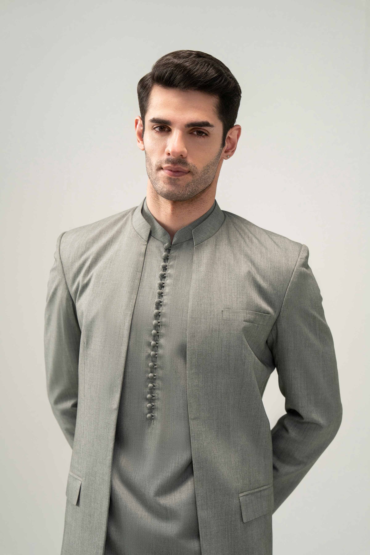 2 Piece - Naqsh Suit - 42508194 Grey Wash & Wear 2PC Non-Embroidered Nishat Australia