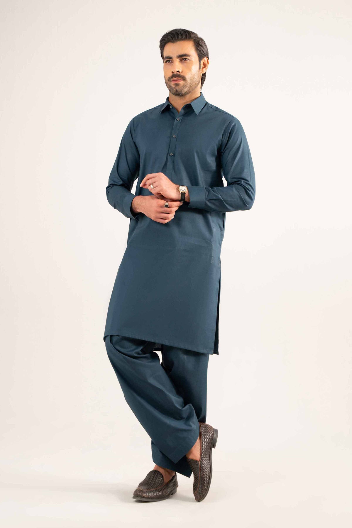 2 Piece - Naqsh Suit - 42508197 Navy Wash & Wear 2PC Non-Embroidered Nishat Australia