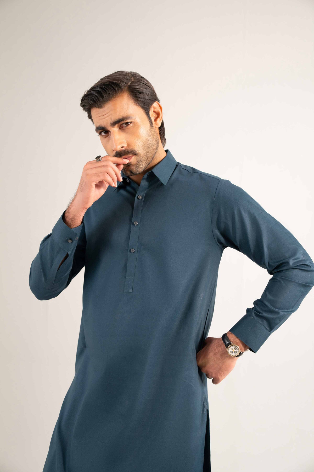 2 Piece - Naqsh Suit - 42508197 Navy Wash & Wear 2PC Non-Embroidered Nishat Australia