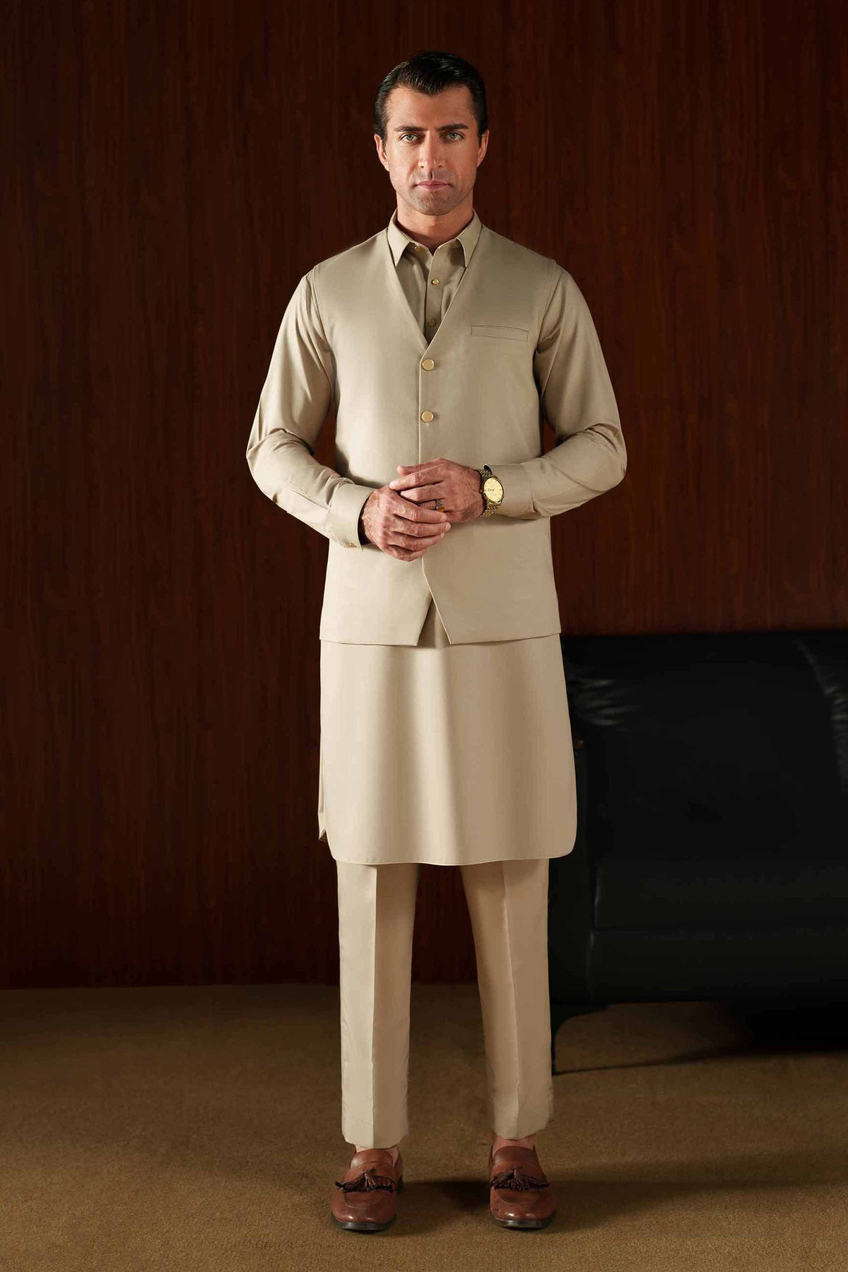 2 Piece - Naqsh Suit - 42508212 Beige Wash & Wear 2PC Non-Embroidered Nishat Australia