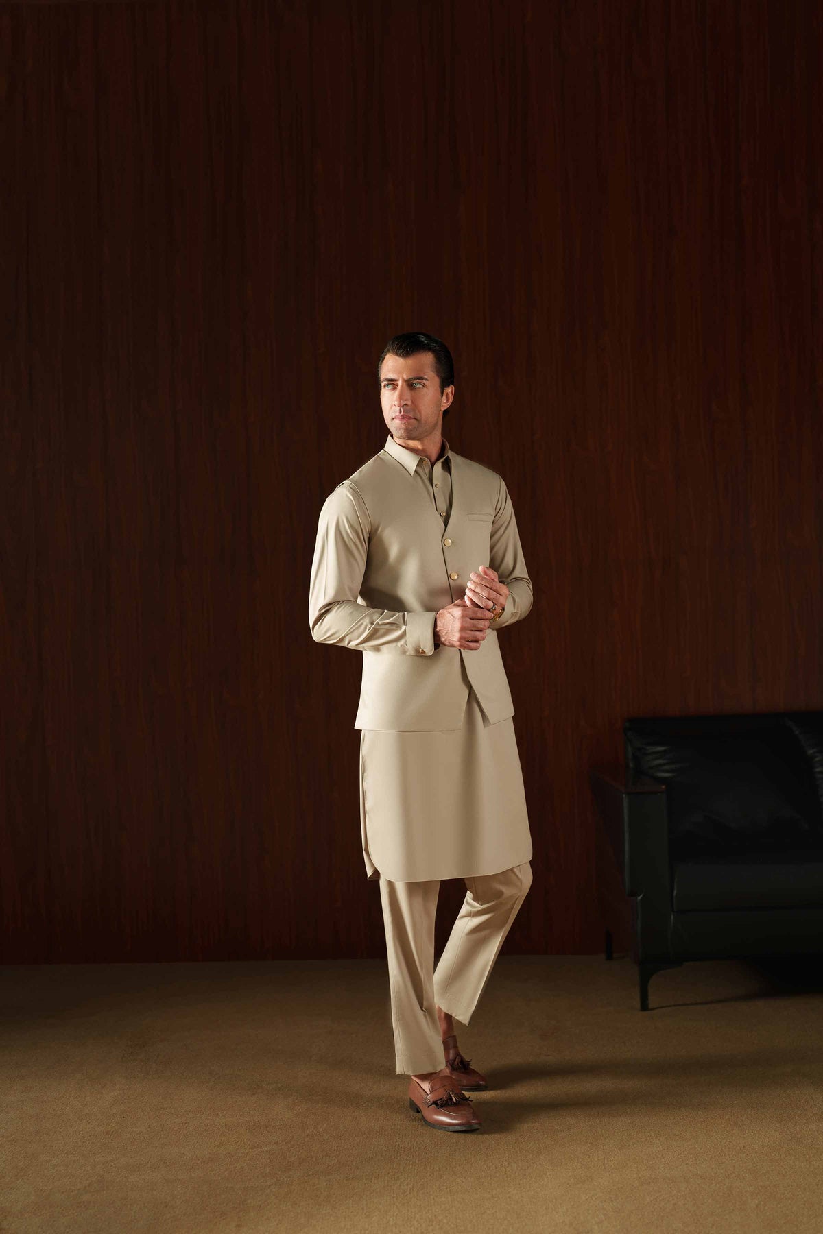 2 Piece - Naqsh Suit - 42508212 Beige Wash & Wear 2PC Non-Embroidered Nishat Australia