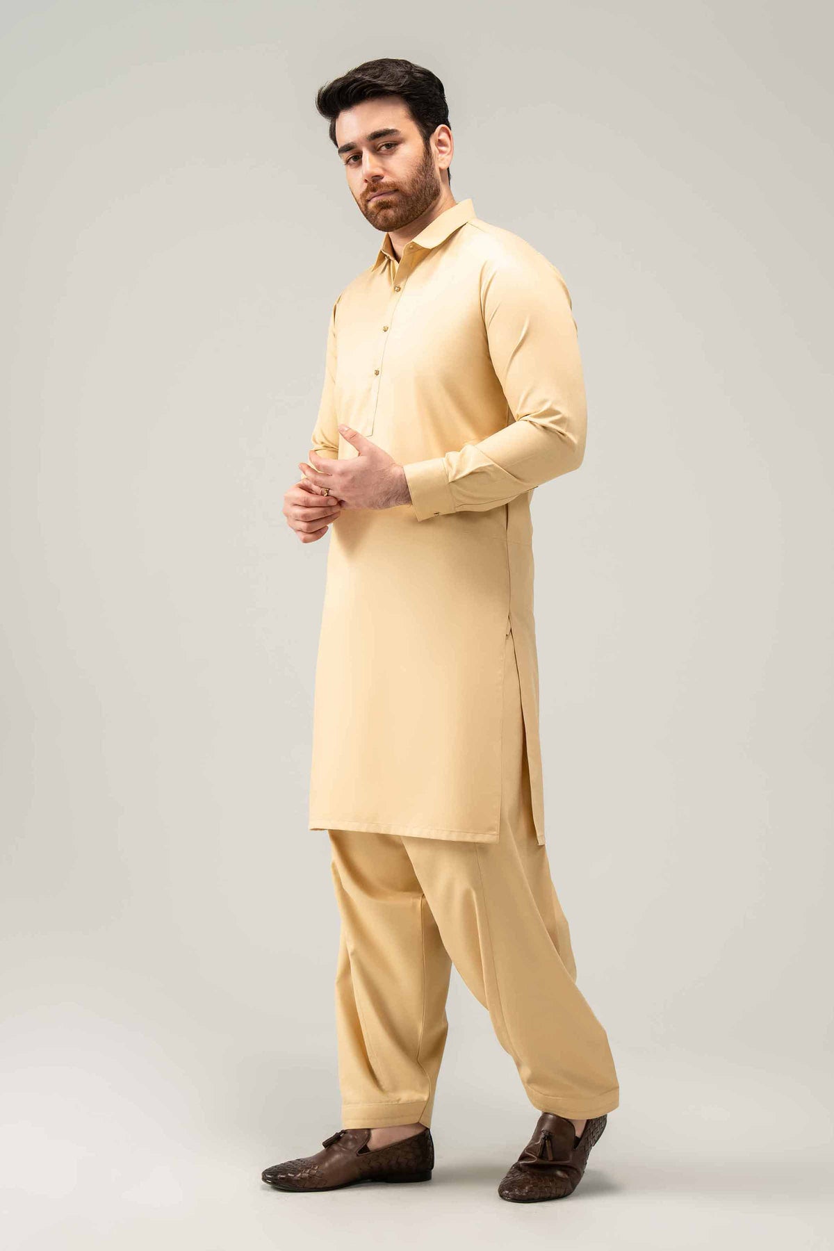 2 Piece - Naqsh Suit - 42508245 Beige Wash & Wear 2PC Non-Embroidered Nishat Australia