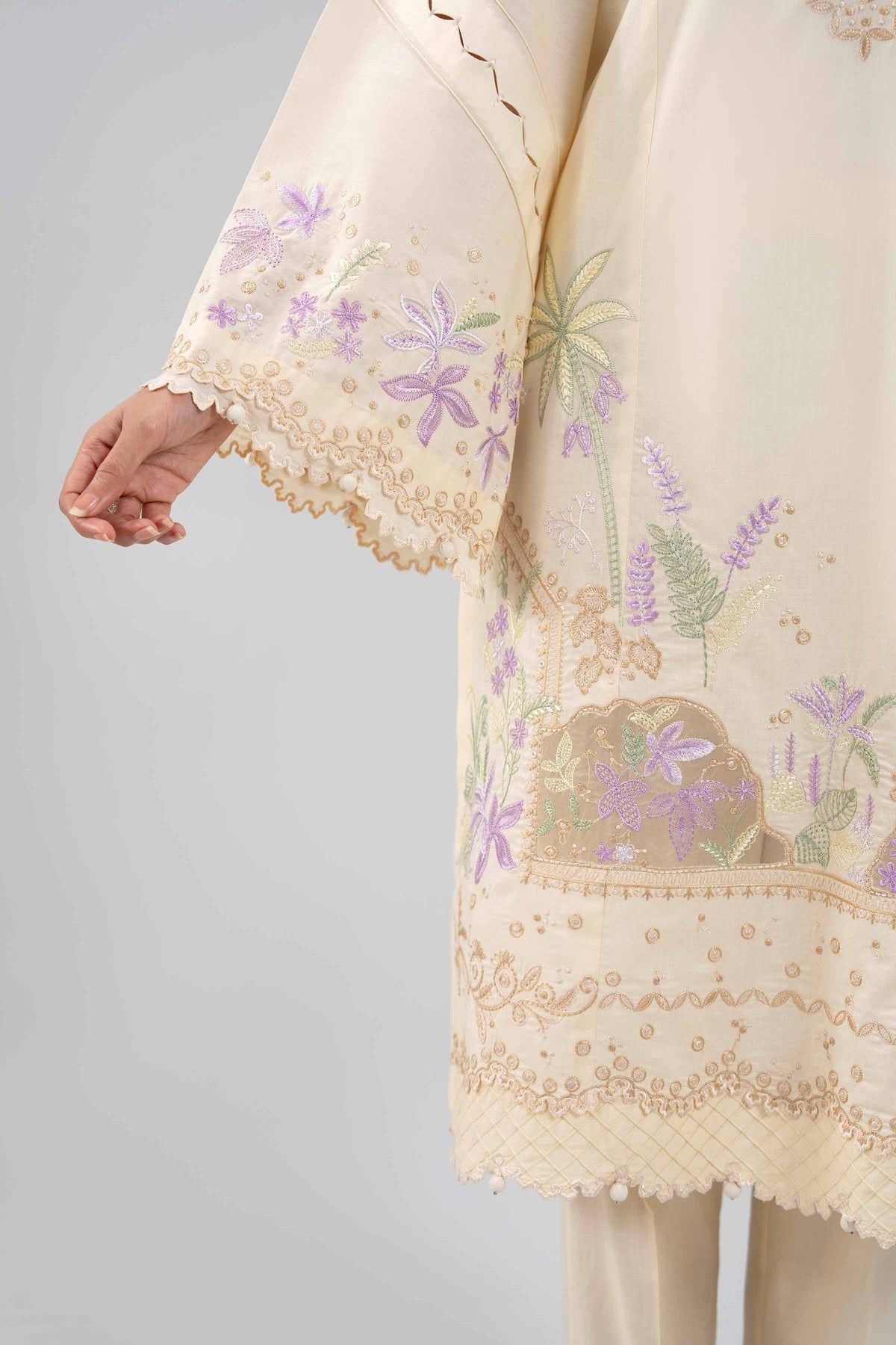 2 Piece - Embroidered Suit - 42601431 Cream Lawn 2PC Embroidered Nishat Australia