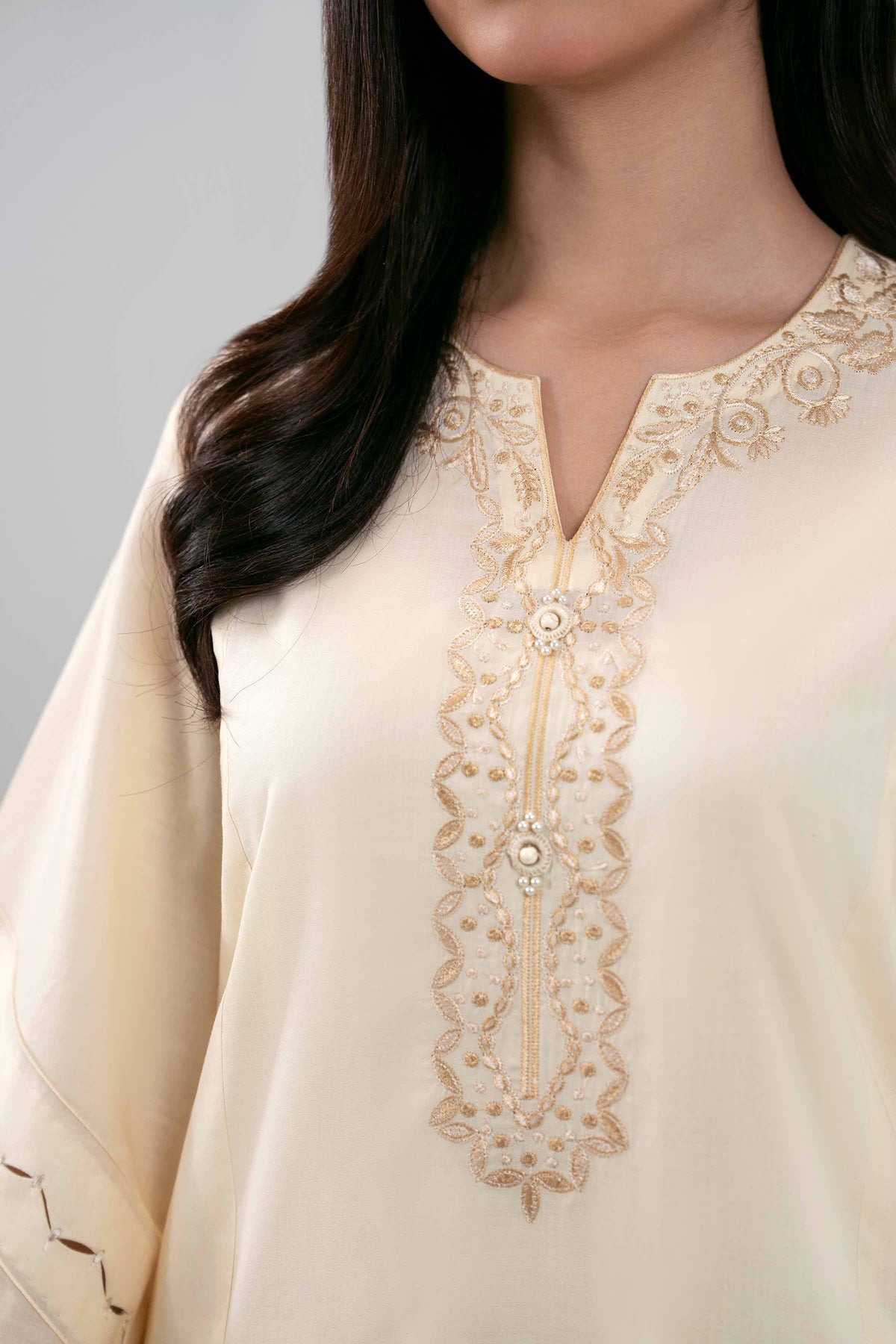 2 Piece - Embroidered Suit - 42601431 Cream Lawn 2PC Embroidered Nishat Australia