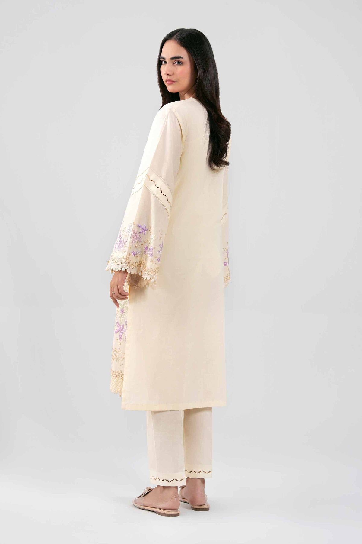 2 Piece - Embroidered Suit - 42601431 Cream Lawn 2PC Embroidered Nishat Australia