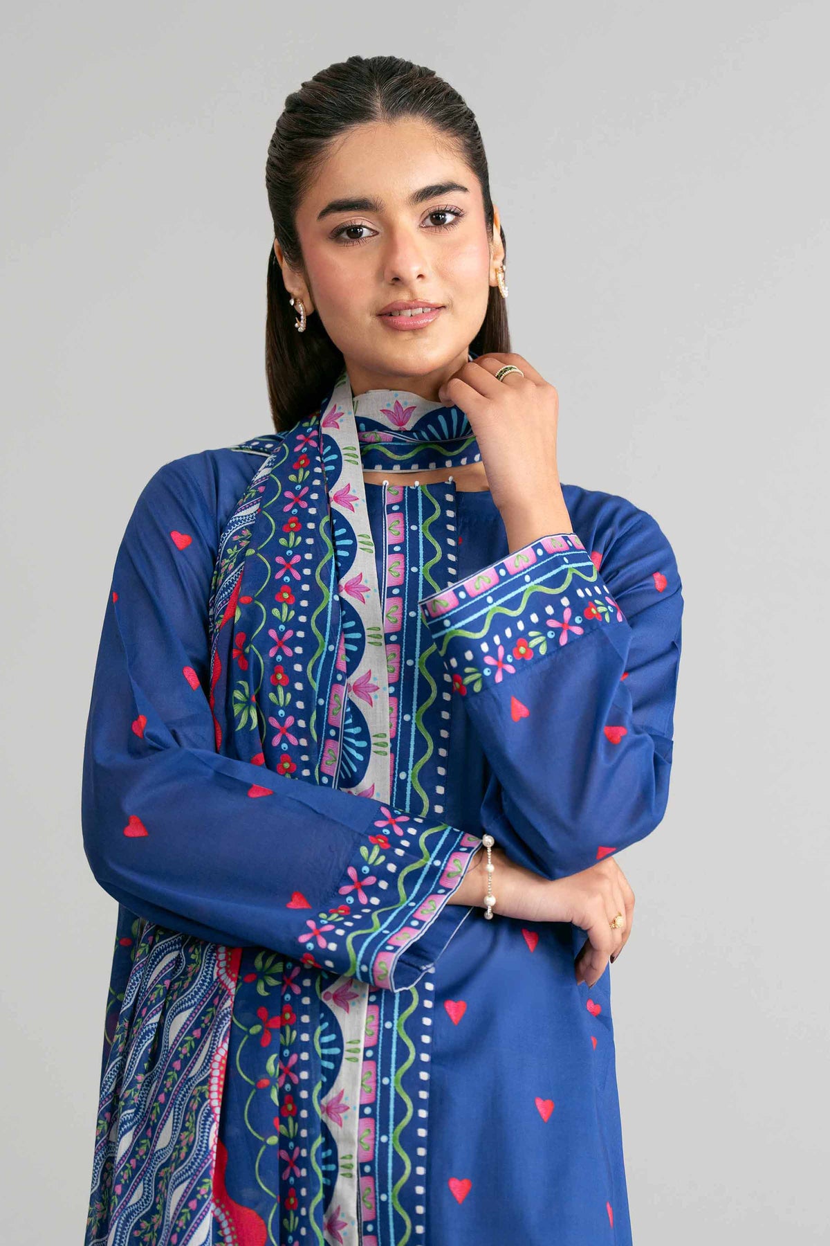 3 Piece - Printed Suit - 42601523 Blue Lawn 3PC Printed Nishat Australia