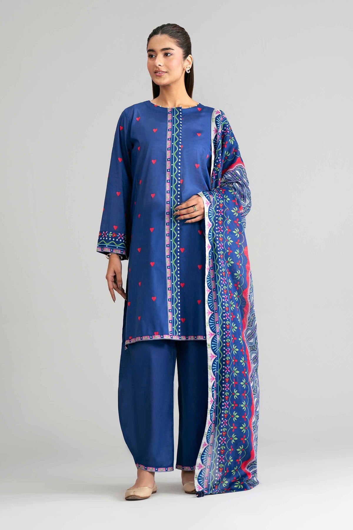 3 Piece - Printed Suit - 42601523 Blue Lawn 3PC Printed Nishat Australia