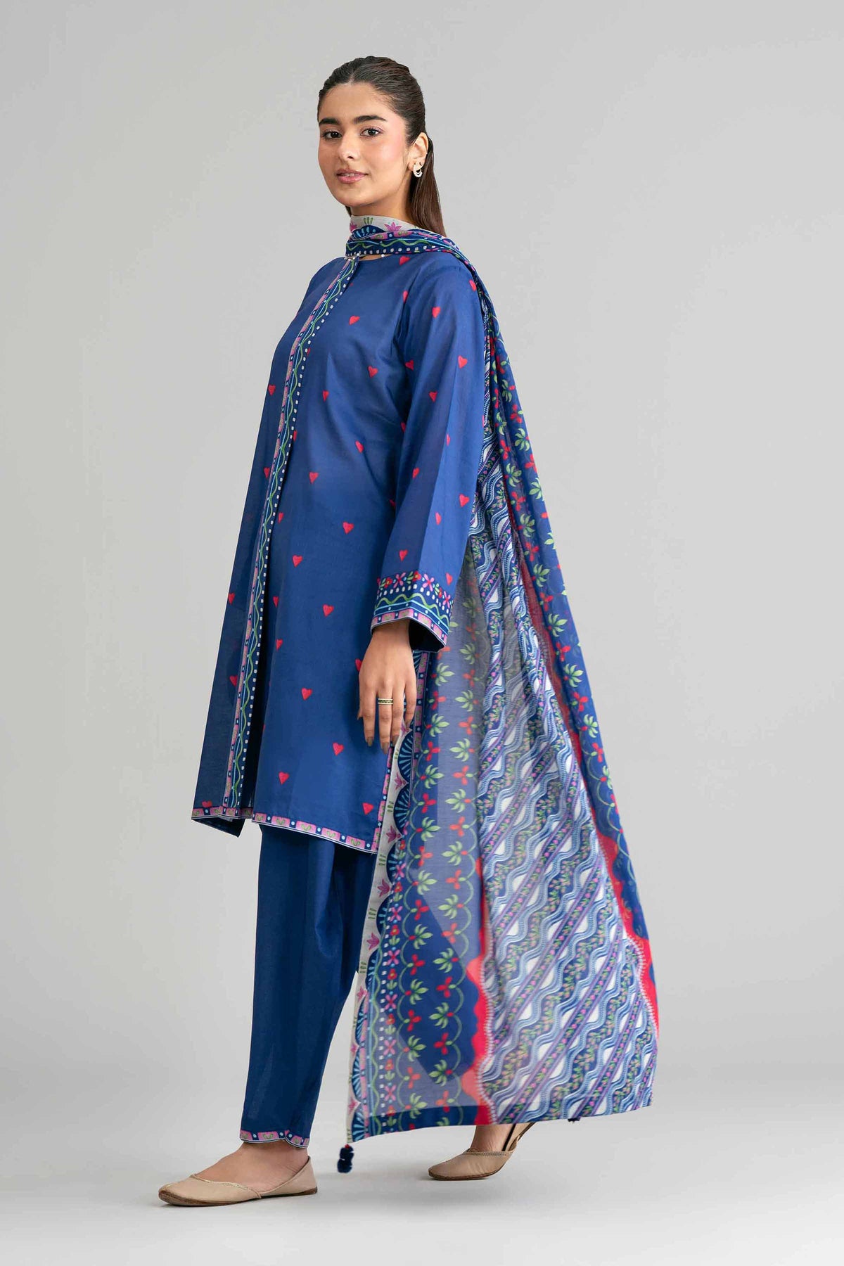 3 Piece - Printed Suit - 42601523 Blue Lawn 3PC Printed Nishat Australia