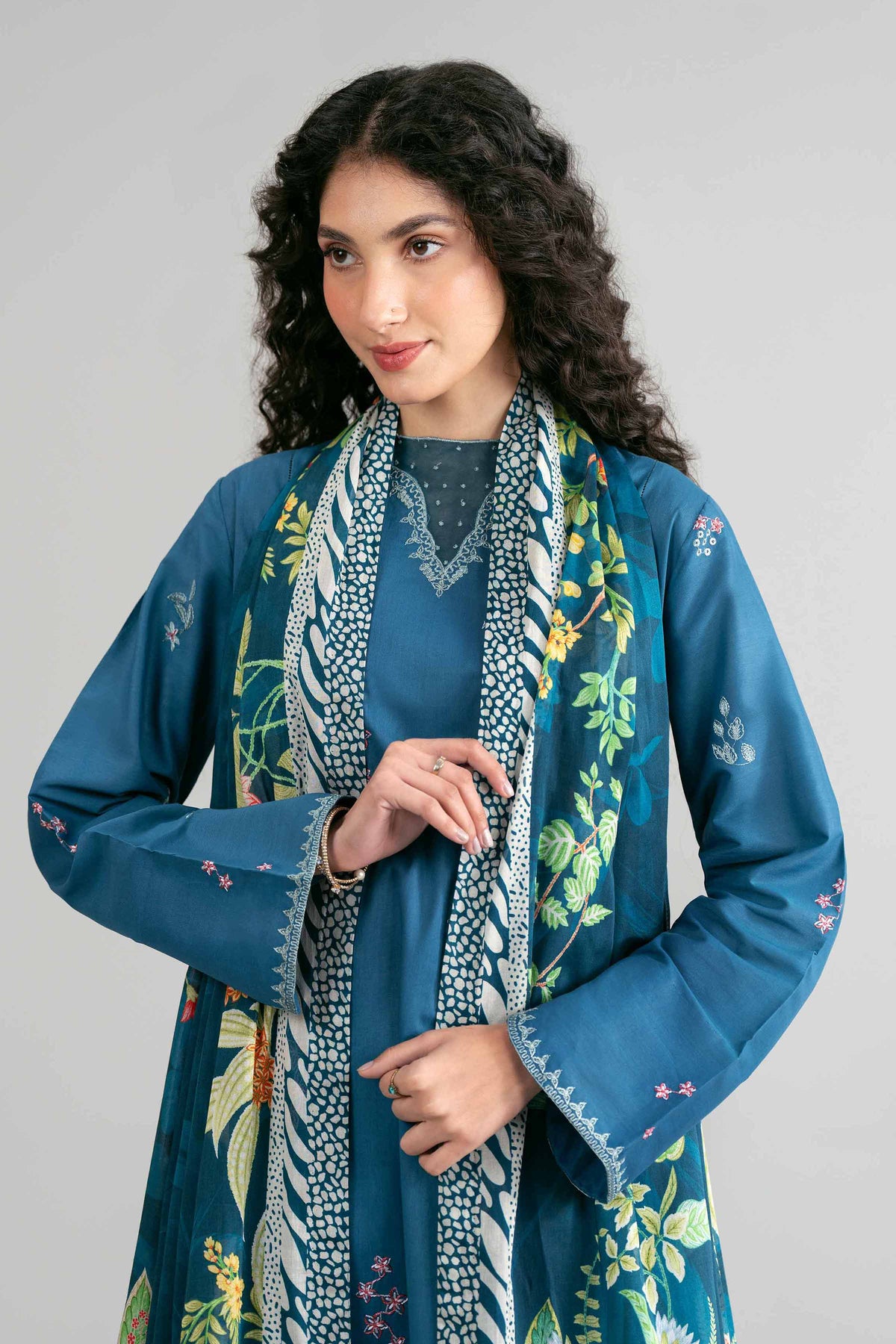 3 Piece - Digital Printed Embroidered Suit - 42601533 Blue Lawn 3PC Embroidered Nishat Australia