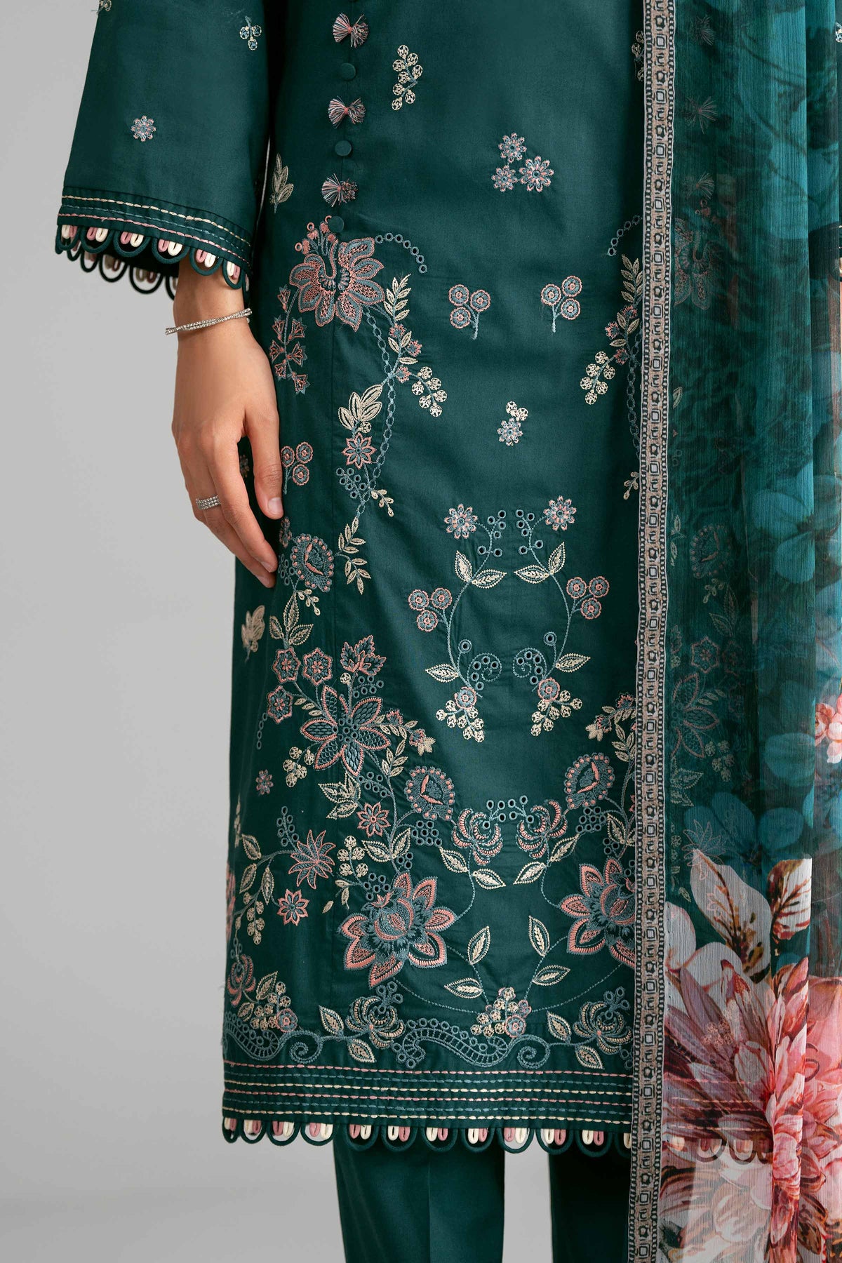 3 Piece - Digital Printed Embroidered Suit - 42601548 Green Lawn 3PC Embroidered Nishat Australia