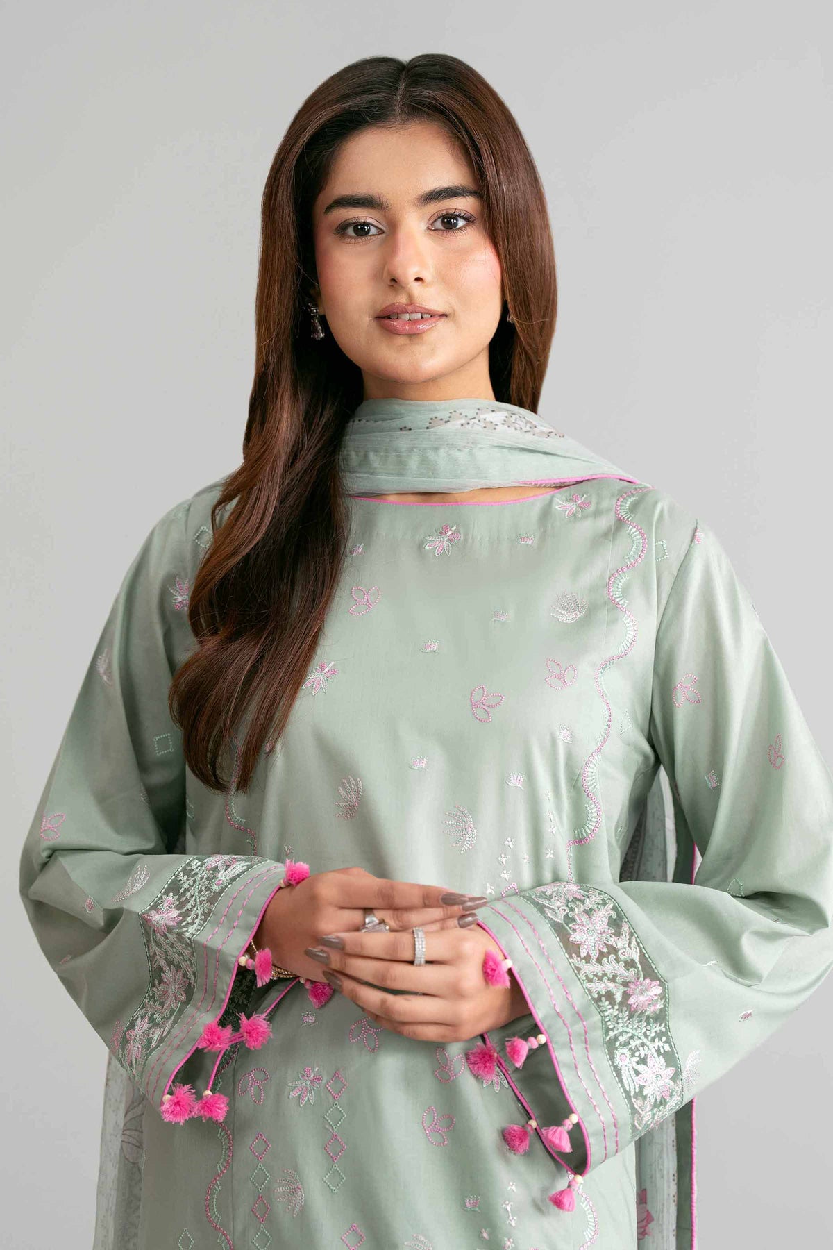 3 Piece - Digital Printed Embroidered Suit - 42601552 Green Lawn 3PC Embroidered Nishat Australia