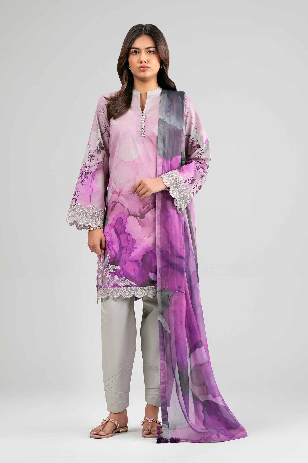 3 Piece - Digital Printed Embroidered Suit - 42601560 Multi Lawn 3PC Embroidered Nishat Australia