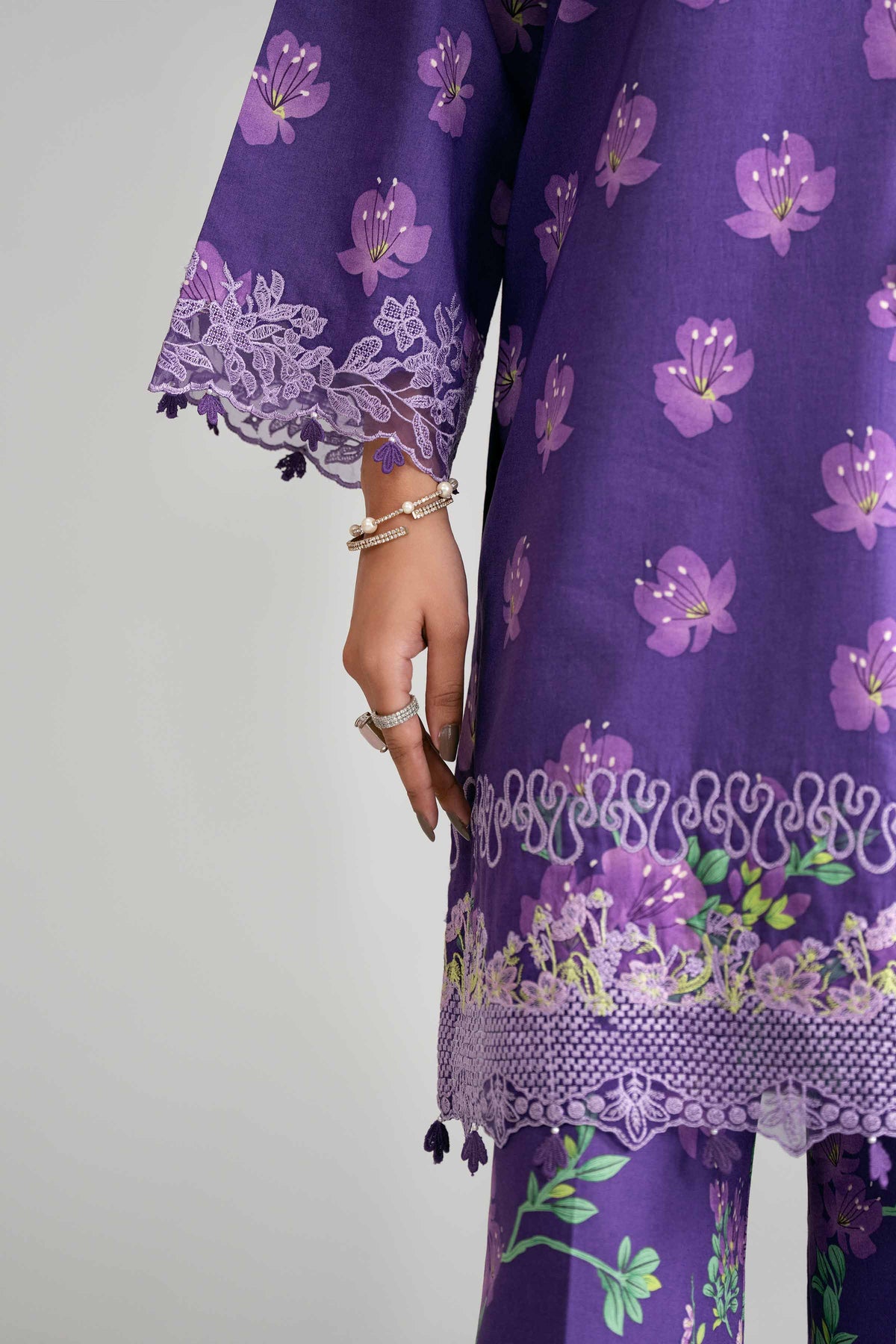 3 Piece - Digital Printed Embroidered Suit - 42601571 Purple Lawn 3PC Embroidered Nishat Australia