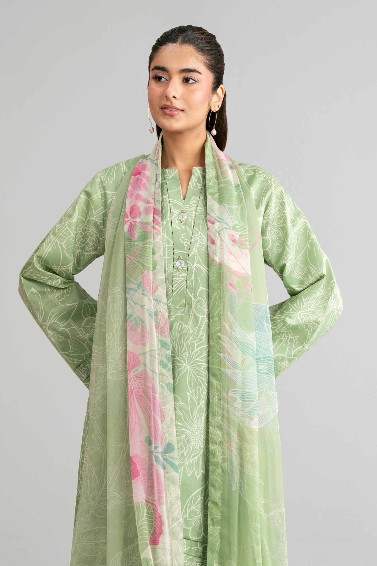 3 Piece - Digital Printed Suit - 42601576 Green Lawn 3PC Printed Nishat Australia