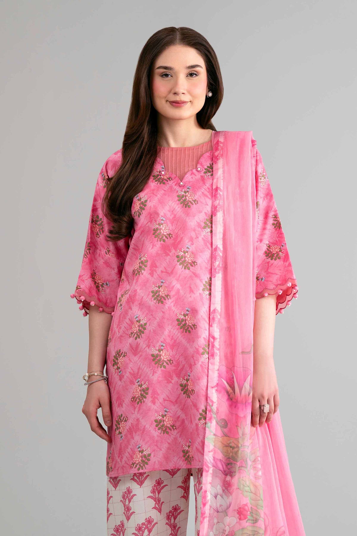 3 Piece - Digital Printed Suit - 42601579 Pink Lawn 3PC Printed Nishat Australia
