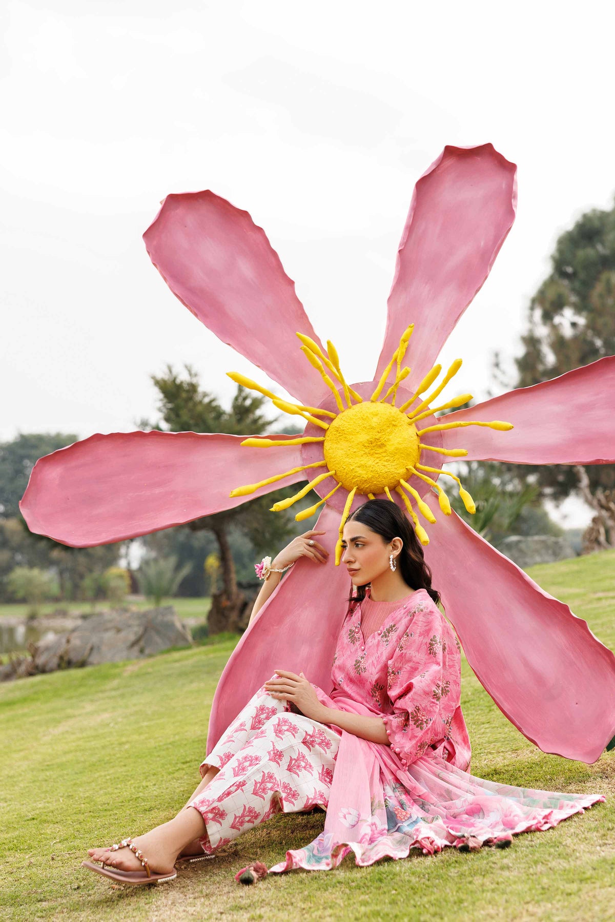 3 Piece - Digital Printed Suit - 42601579 Pink Lawn 3PC Printed Nishat Australia