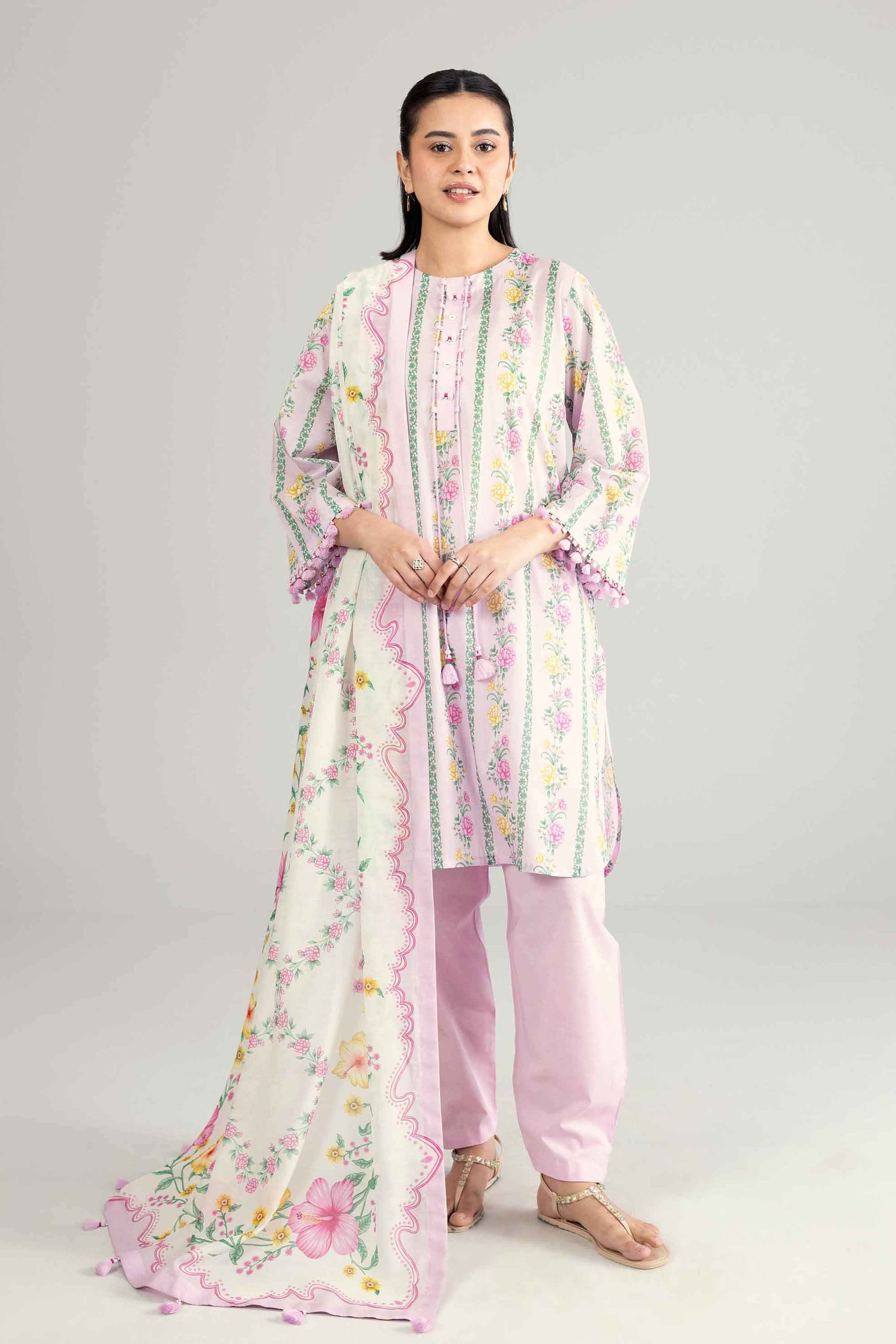 2 Piece - Digital Printed Suit - 42601928 Beige Lawn 2PC Printed Nishat Australia