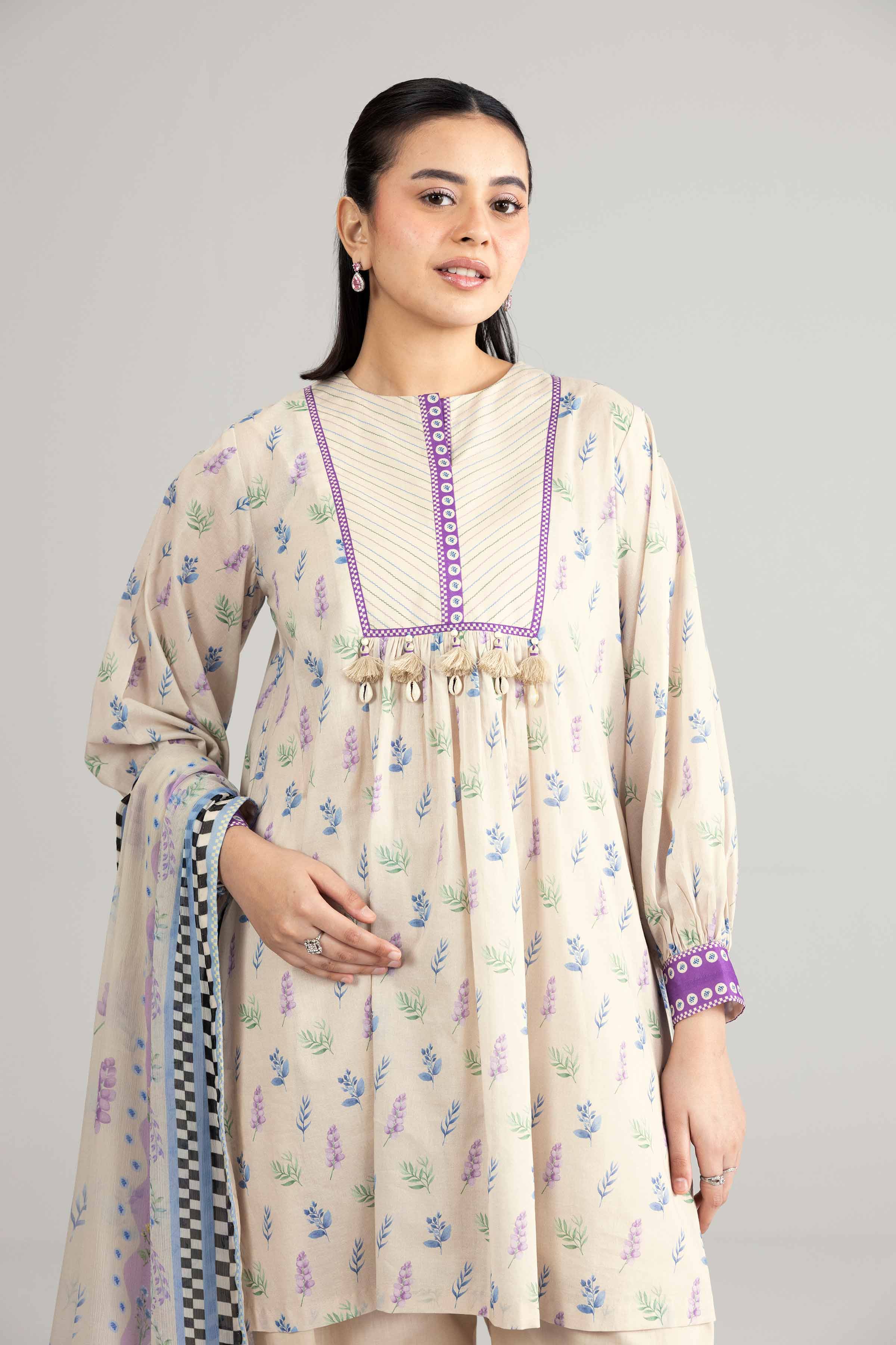 2 Piece - Digital Printed Suit - 42601930 Beige Lawn 2PC Printed Nishat Australia