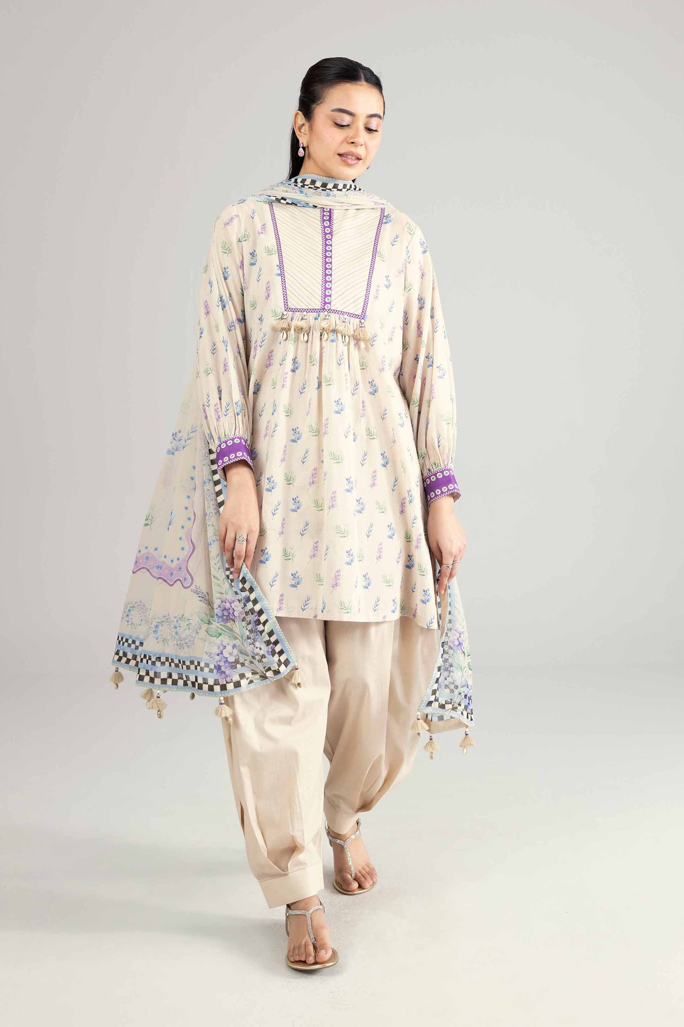 2 Piece - Digital Printed Suit - 42601930 Beige Lawn 2PC Printed Nishat Australia