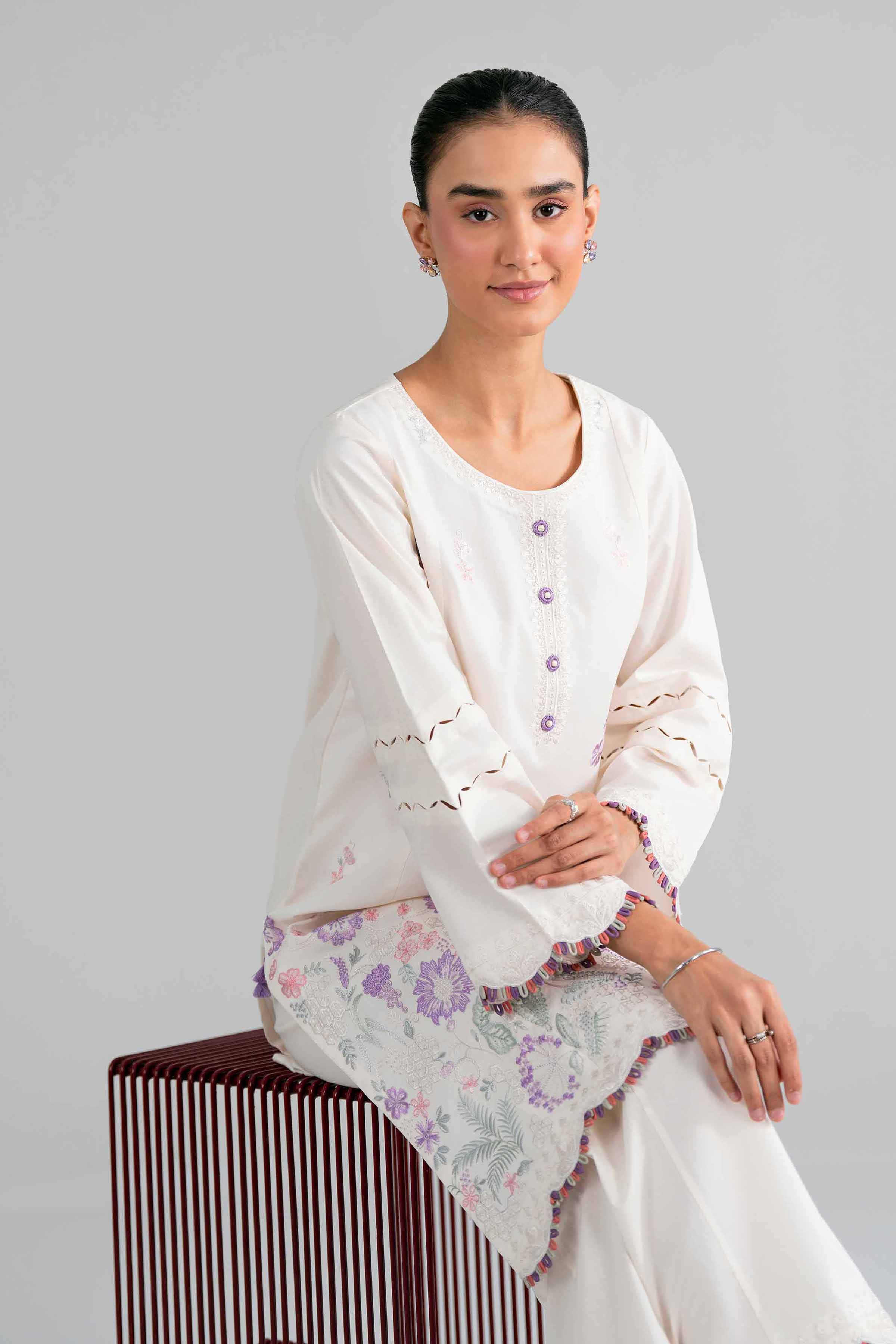 2 Piece - Embroidered Suit - 42601938 Off White Lawn 2PC Embroidered Nishat Australia