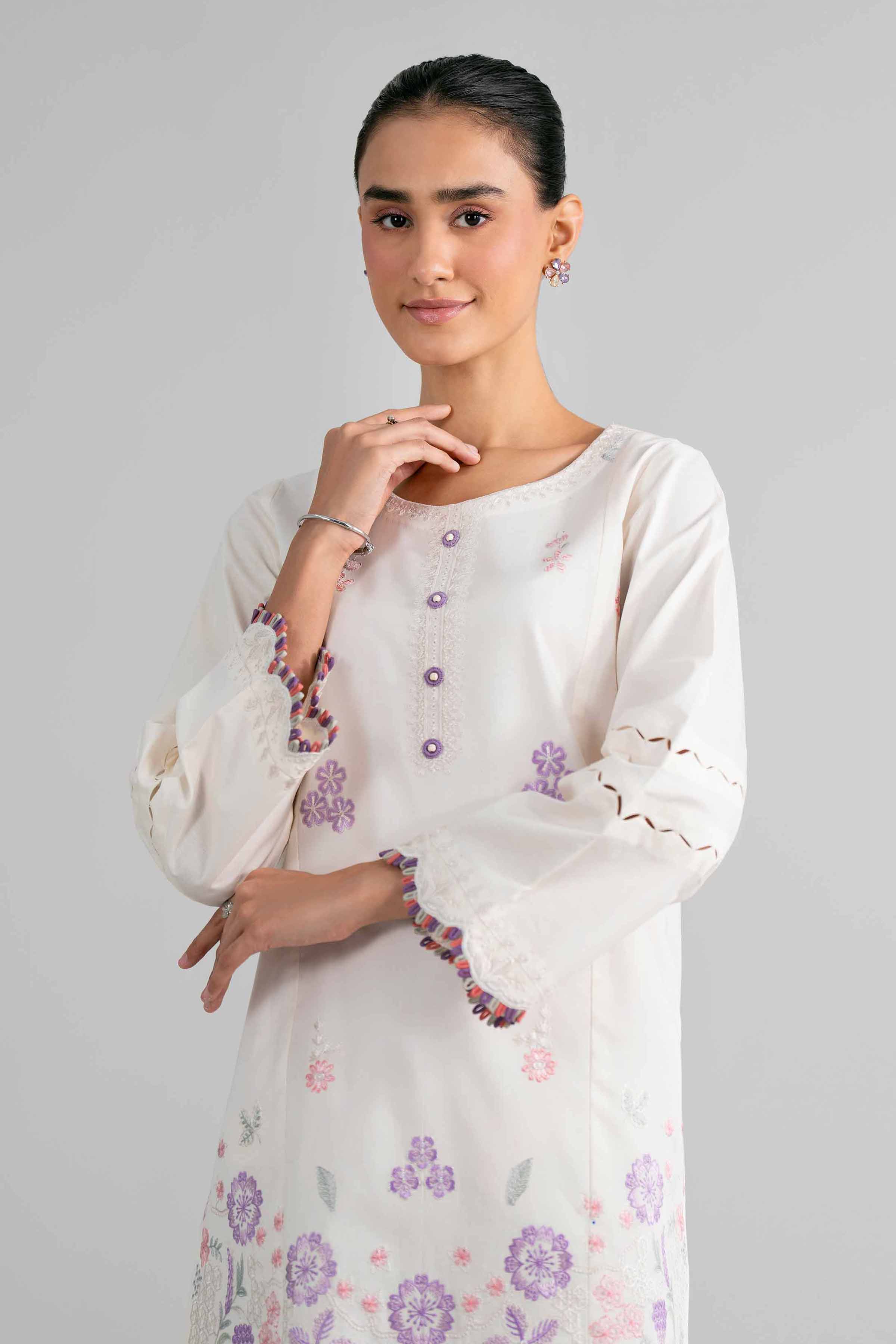 2 Piece - Embroidered Suit - 42601938 Off White Lawn 2PC Embroidered Nishat Australia
