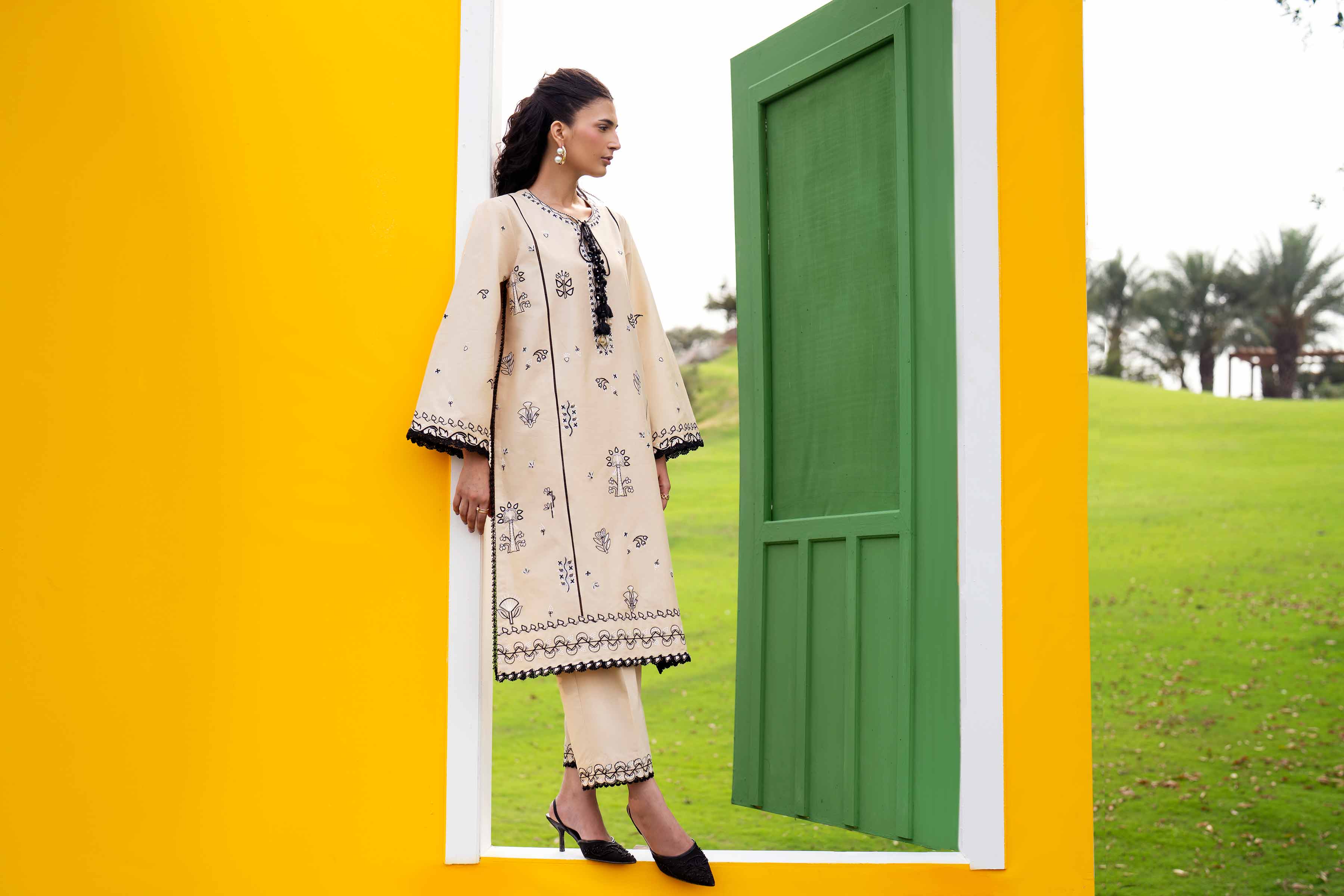 2 Piece - Embroidered Suit - 42601941 Beige Lawn 2PC Embroidered Nishat Australia