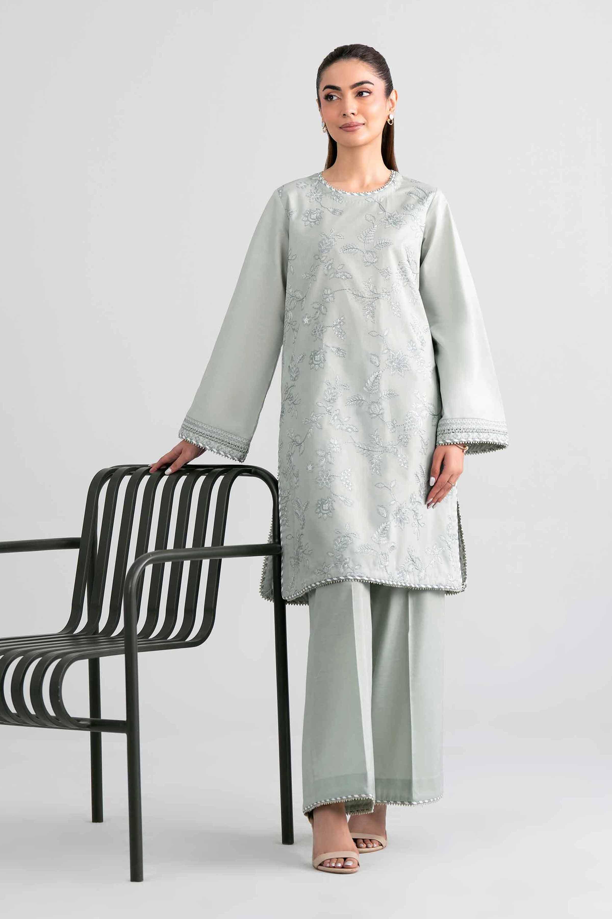 2 Piece - Embroidered Suit - 42601942 Grey Lawn 2PC Embroidered Nishat Australia