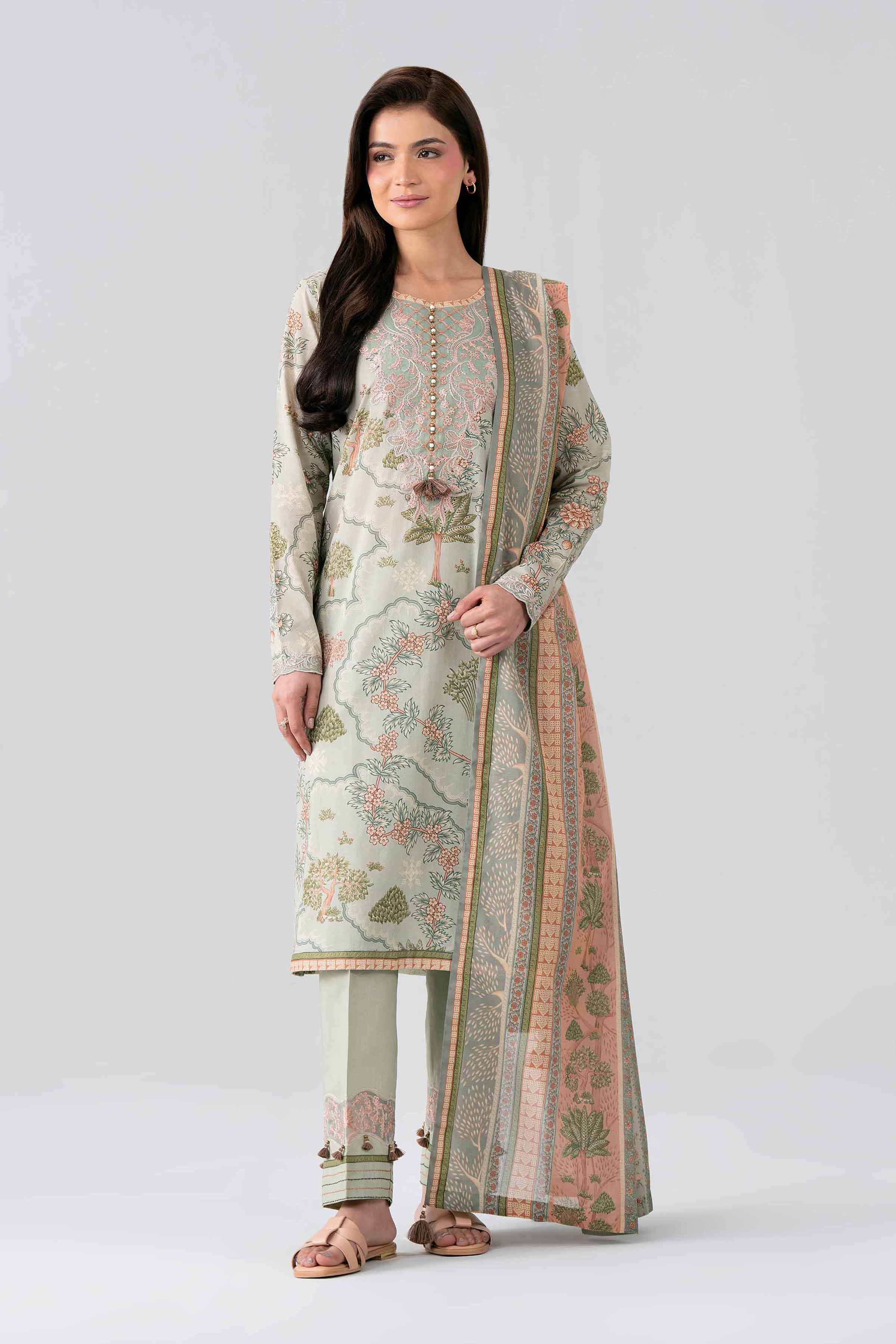 3 Piece - Printed Embroidered Suit - 42601969 Green Lawn 3PC Embroidered Nishat Australia
