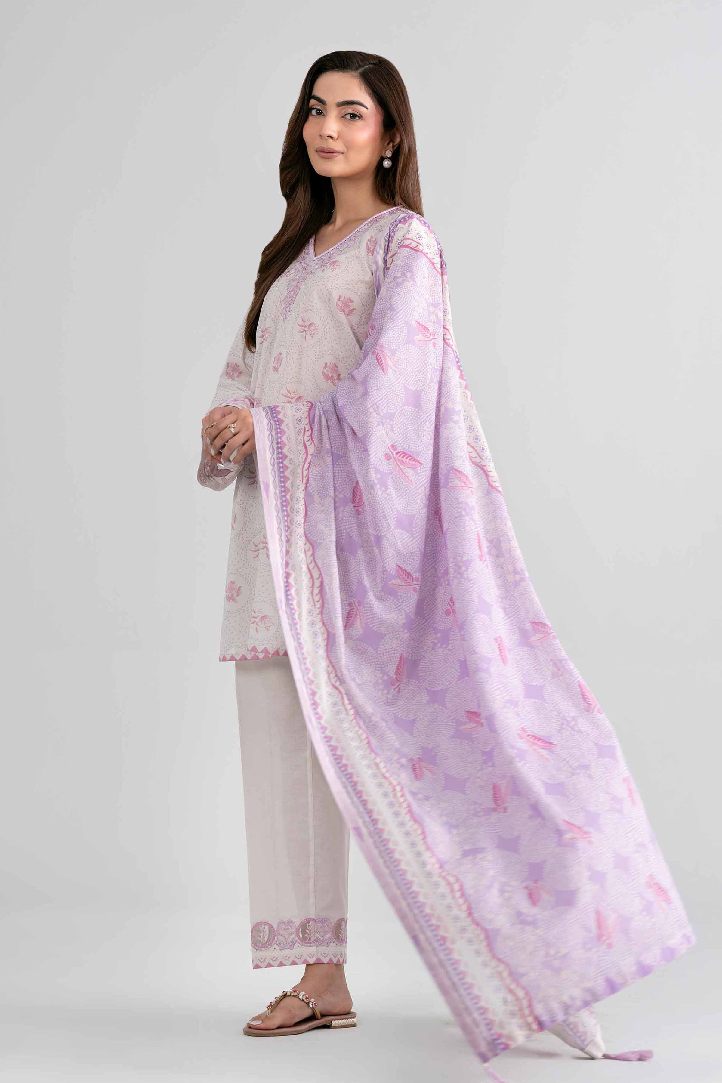 3 Piece - Printed Embroidered Suit - 42601972 Beige Lawn 3PC Embroidered Nishat Australia