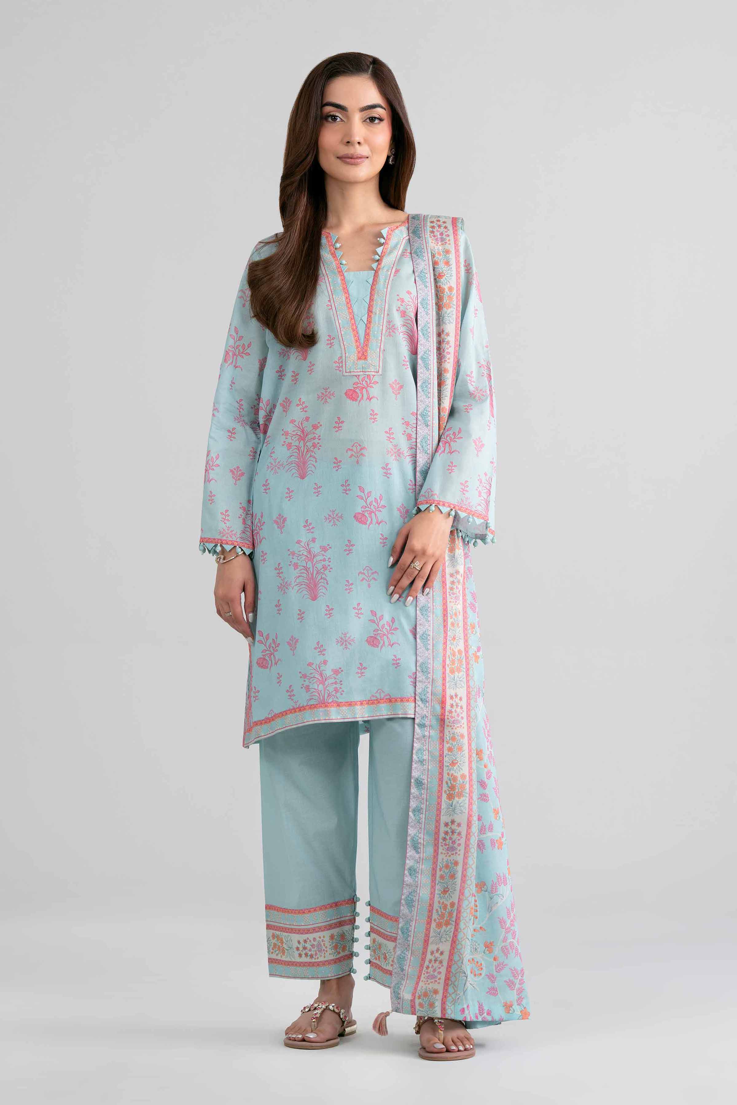 3 Piece - Printed Suit - 42601976 Blue Lawn 3PC Printed Nishat Australia