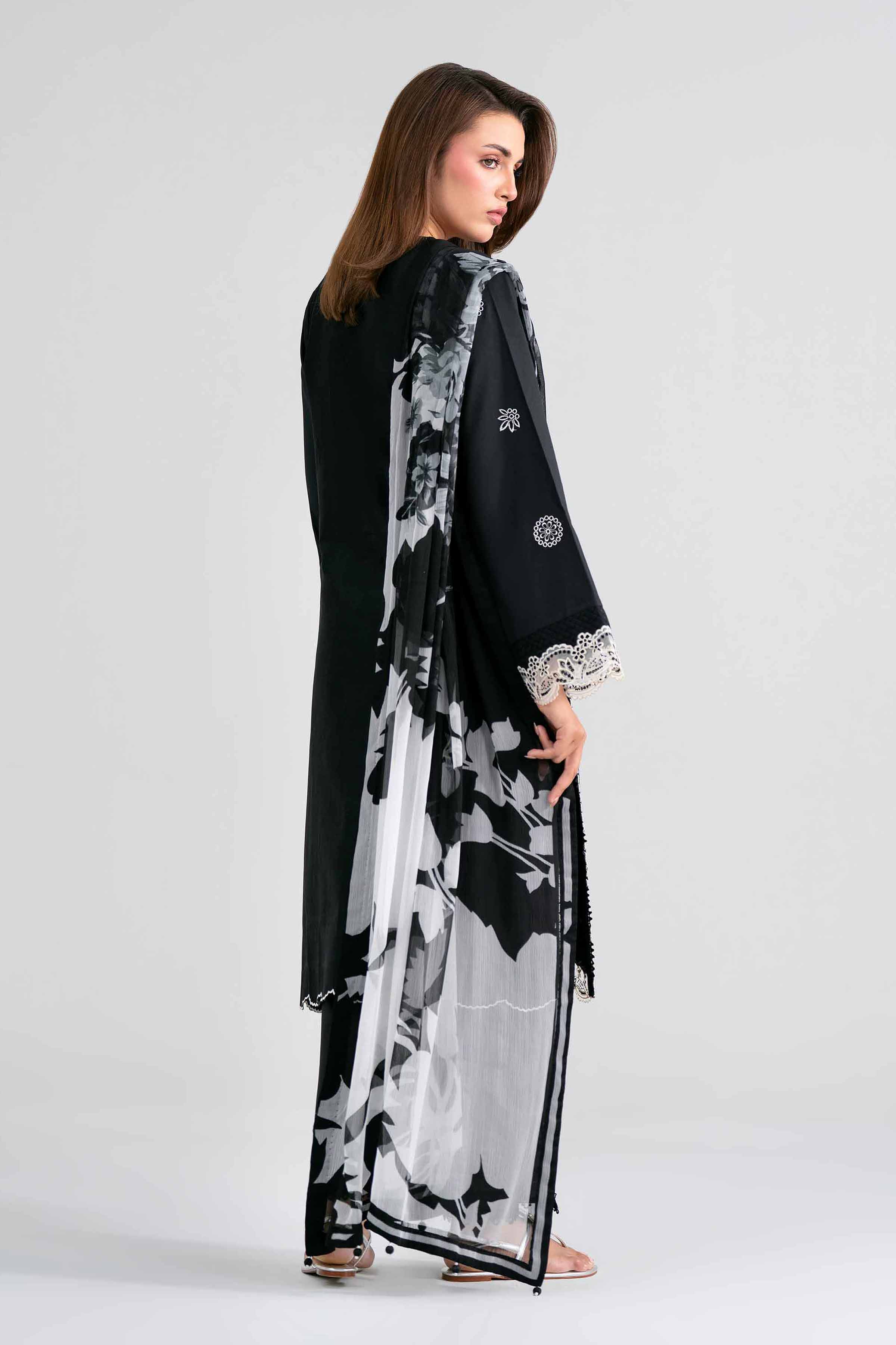 3 Piece - Digital Printed Embroidered Suit - 42601984 Black Lawn 3PC Embroidered Nishat Australia