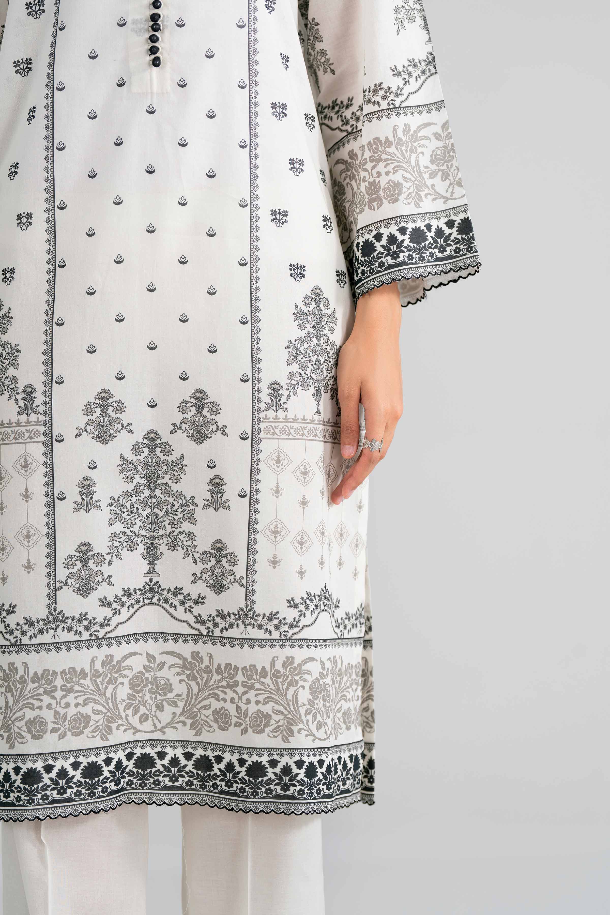 3 Piece - Digital Printed Embroidered Suit - 42602007 Beige Lawn 3PC Embroidered Nishat Australia