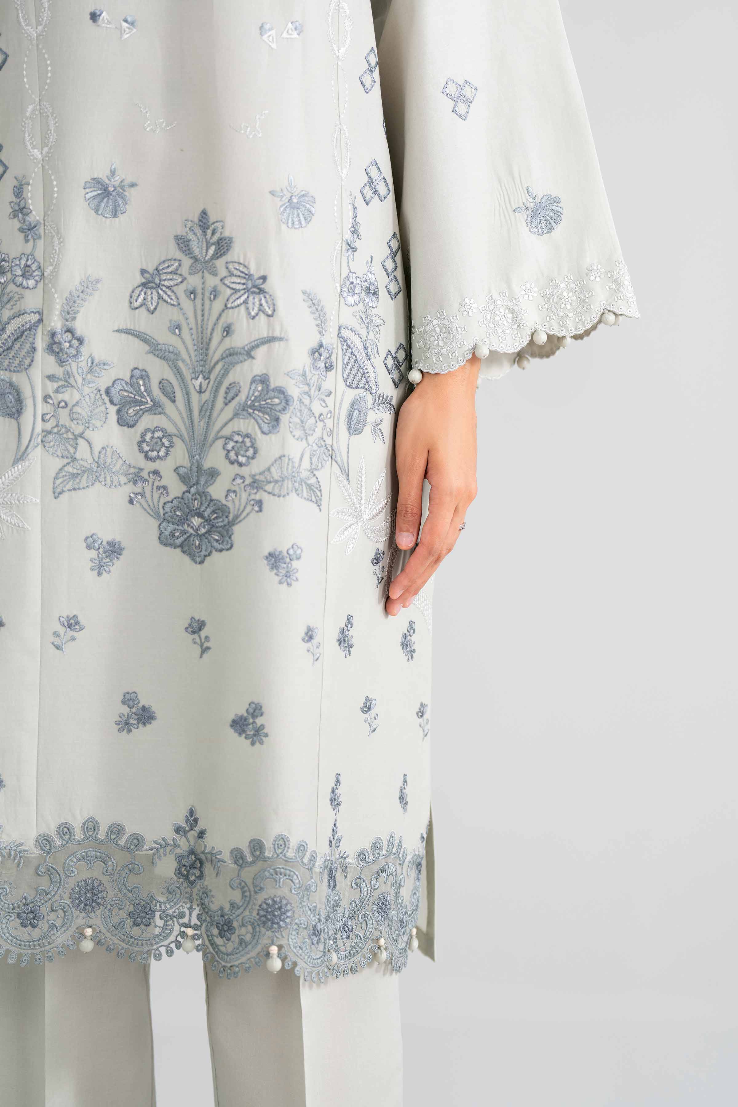 3 Piece - Digital Printed Embroidered Suit - 42602012 Grey Lawn 3PC Embroidered Nishat Australia