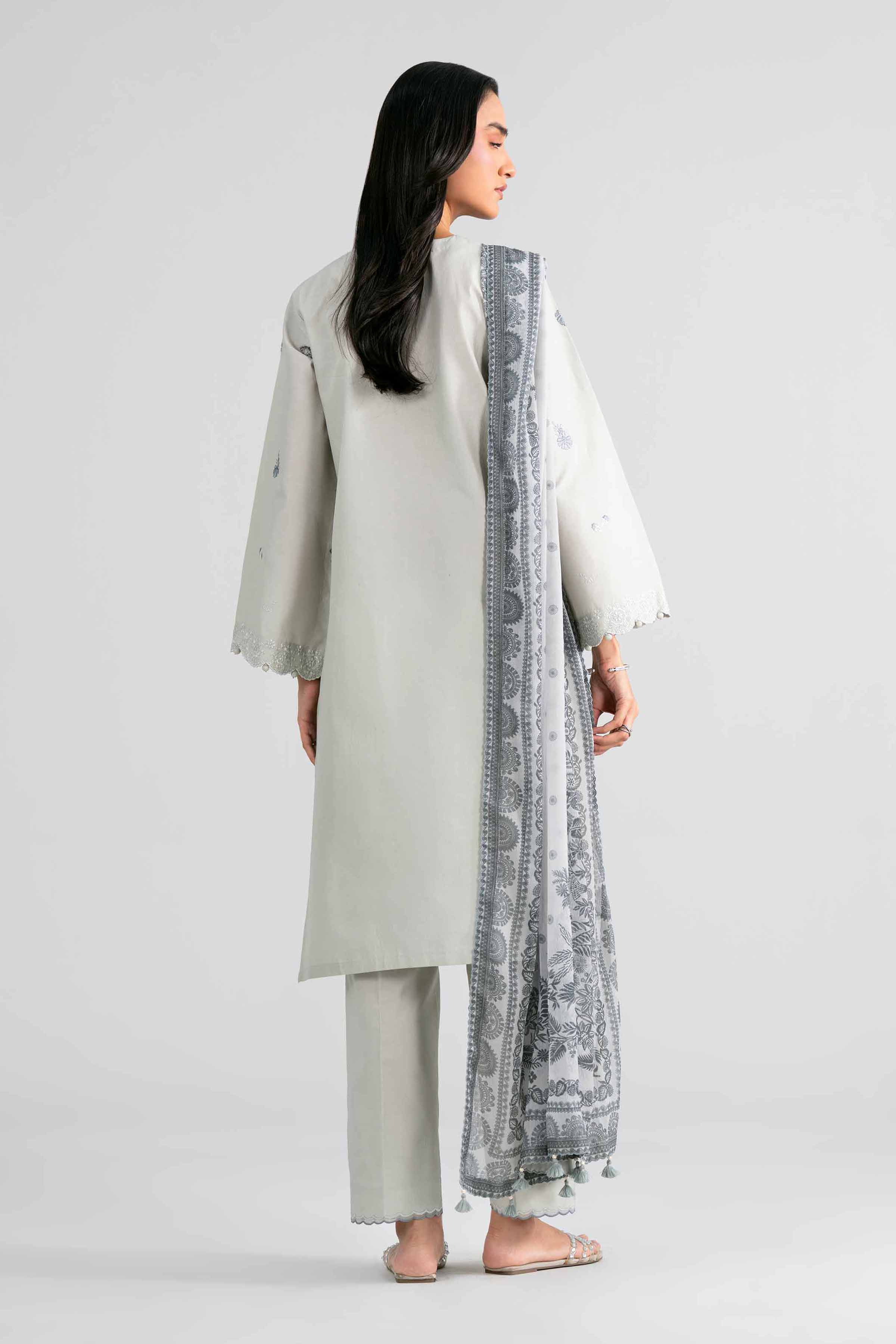3 Piece - Digital Printed Embroidered Suit - 42602012 Grey Lawn 3PC Embroidered Nishat Australia