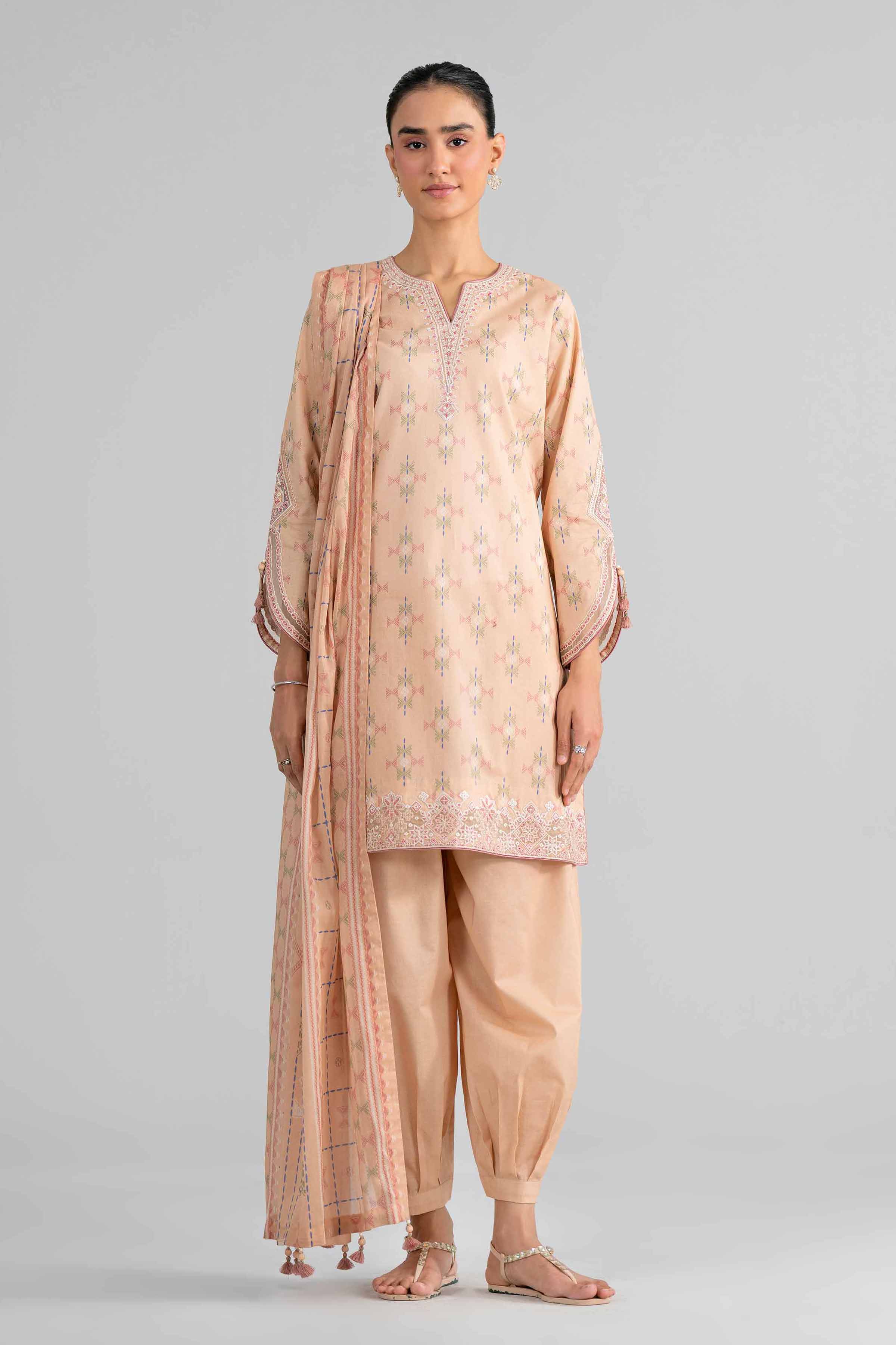 3 Piece - Printed Embroidered Suit - 42602015 Yellow Lawn 3PC Embroidered Nishat Australia