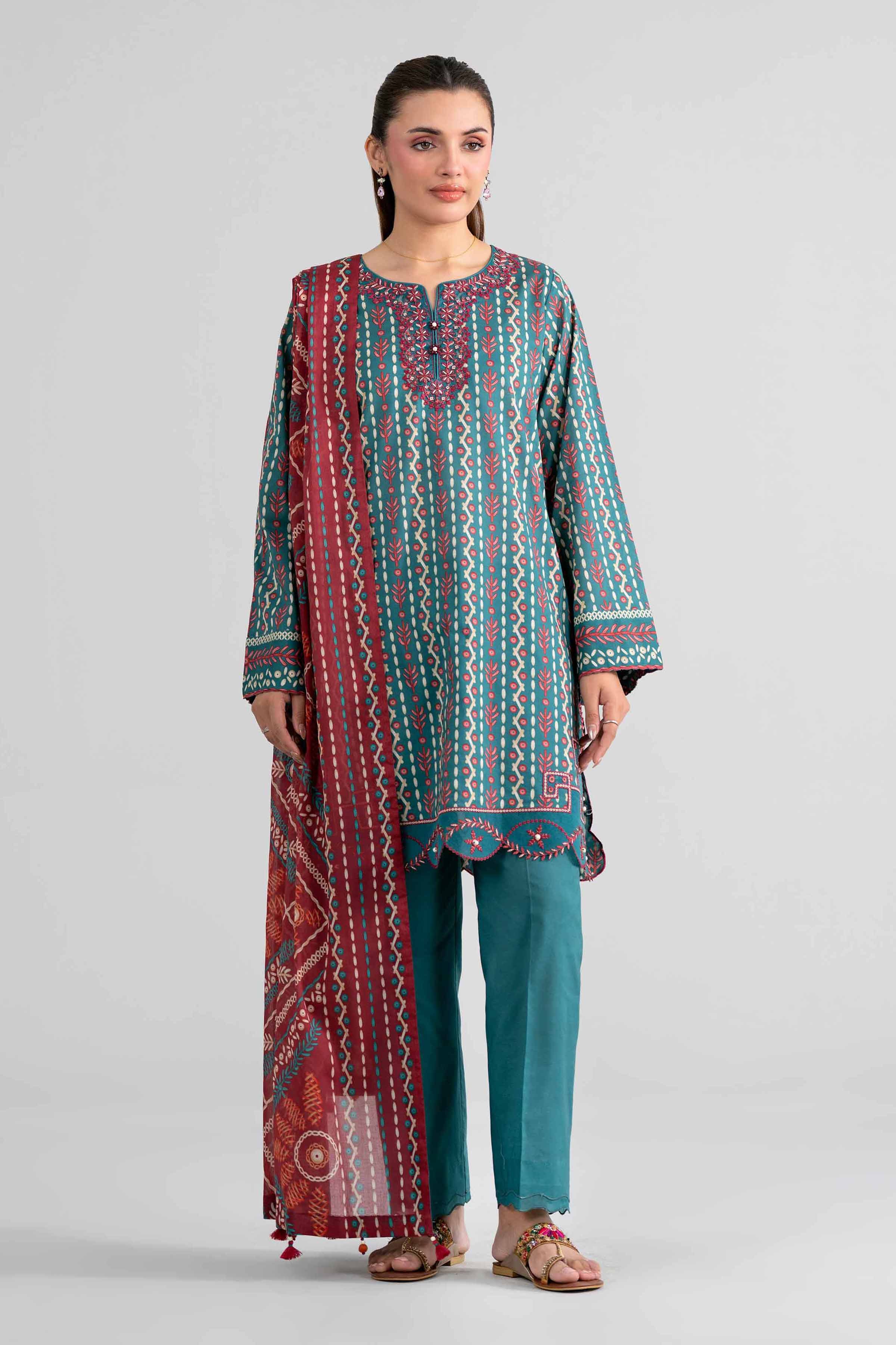3 Piece - Printed Embroidered Suit - 42602016 Green Lawn 3PC Embroidered Nishat Australia